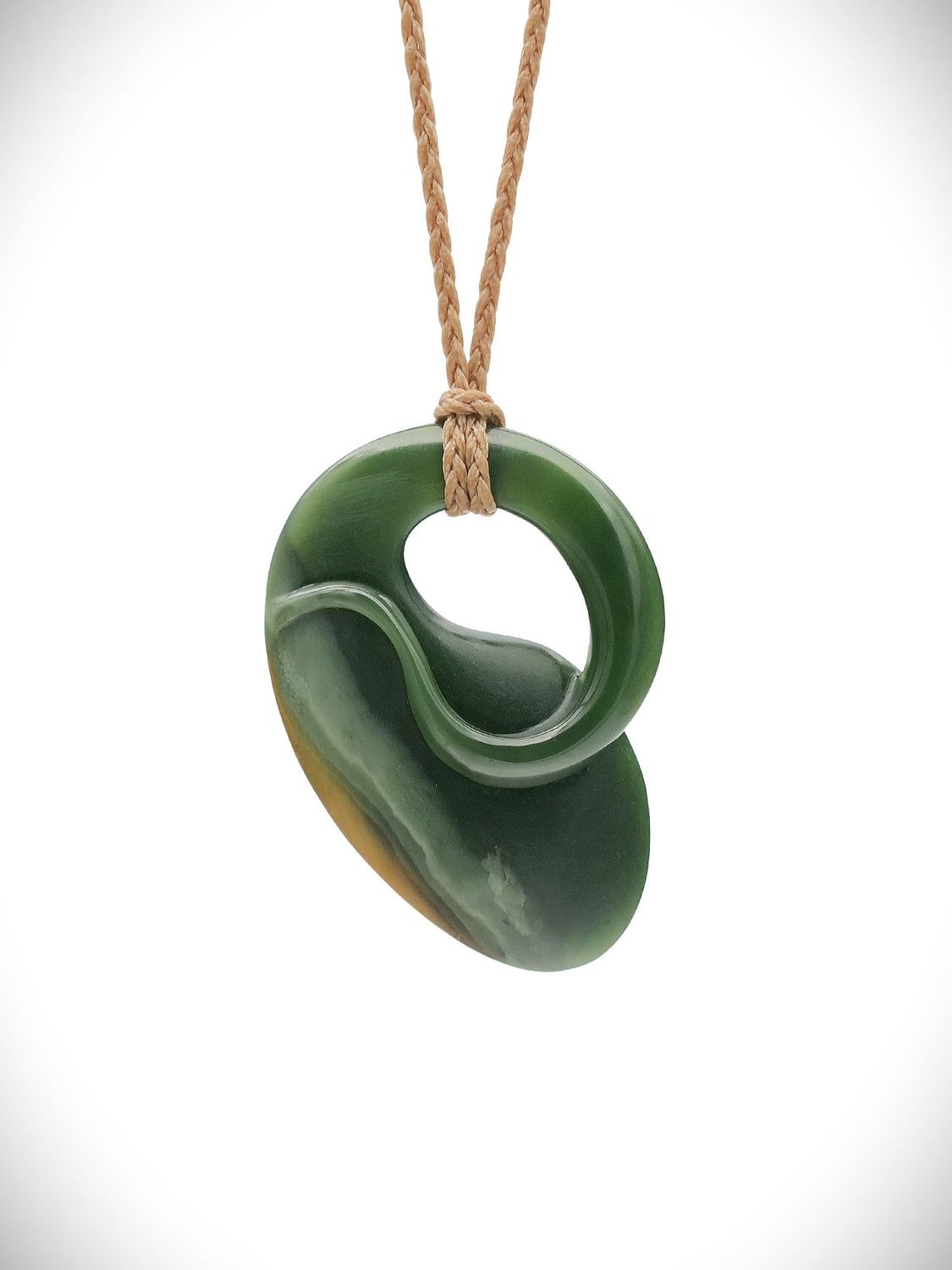 Moko Pounamu Pikorua NZ Genuine Inanga Flower Greenstone - Karetu Moko Pounamu Pikorua NZ Genuine Inanga Flower Greenstone - Karetu