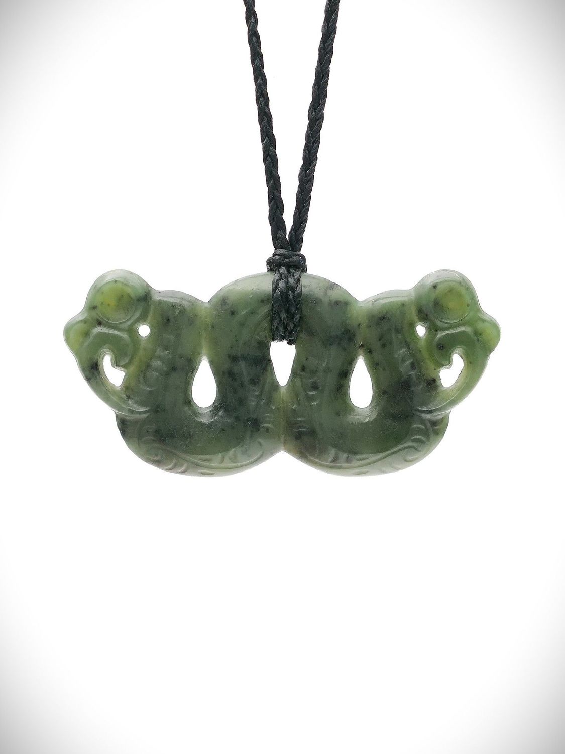 Moko Pounamu Peka Peka NZ Genuine Kawakawa Greenstone - Waitati Moko Pounamu Peka Peka NZ Genuine Kawakawa Greenstone - Waitati