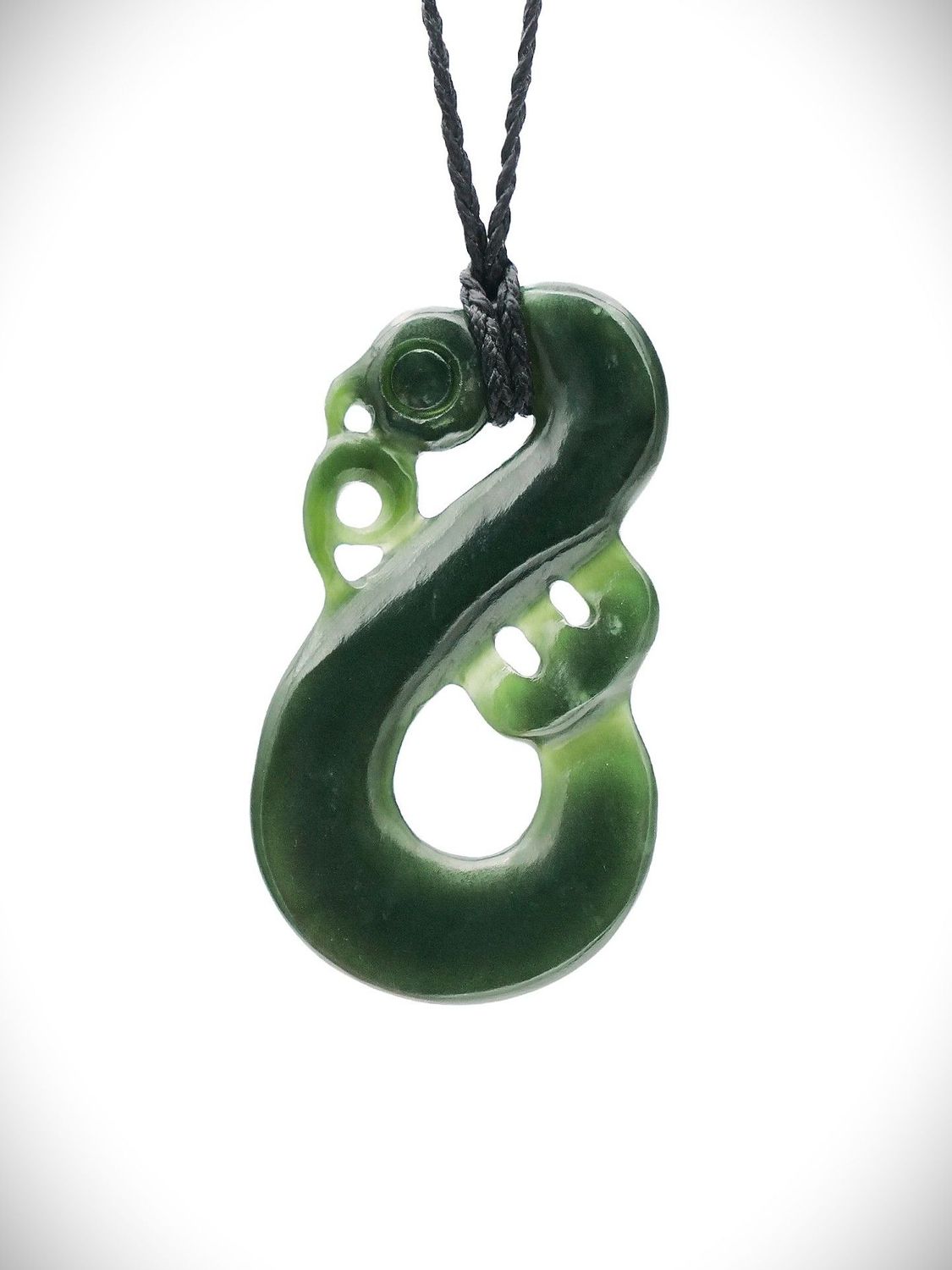 Moko Pounamu Manaia NZ Genuine Kawakawa Greenstone - Awakino