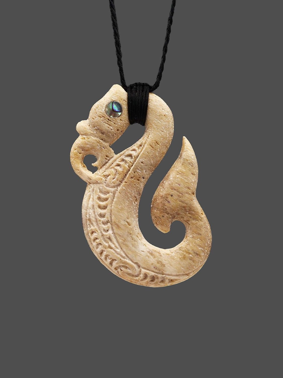 Moko Pounamu Manaia Genuine Whale Bone Carving - Whananaki Moko Pounamu Manaia Genuine Whale Bone Carving - Whananaki