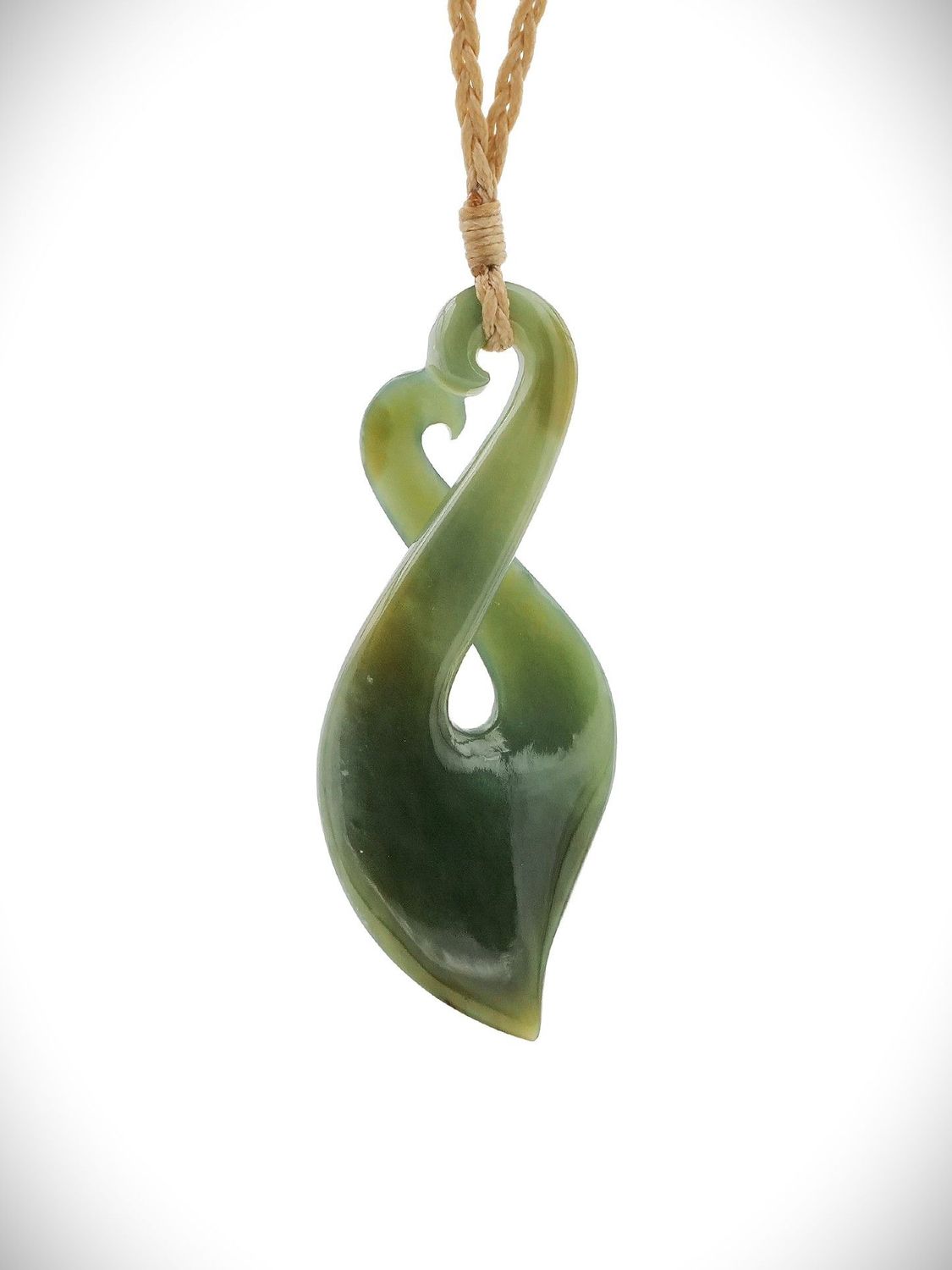 Moko Pounamu Pikorua (Twist) Genuine NZ Inanga Greenstone - Matauri Moko Pounamu Pikorua (Twist) Genuine NZ Inanga Greenstone - Matauri
