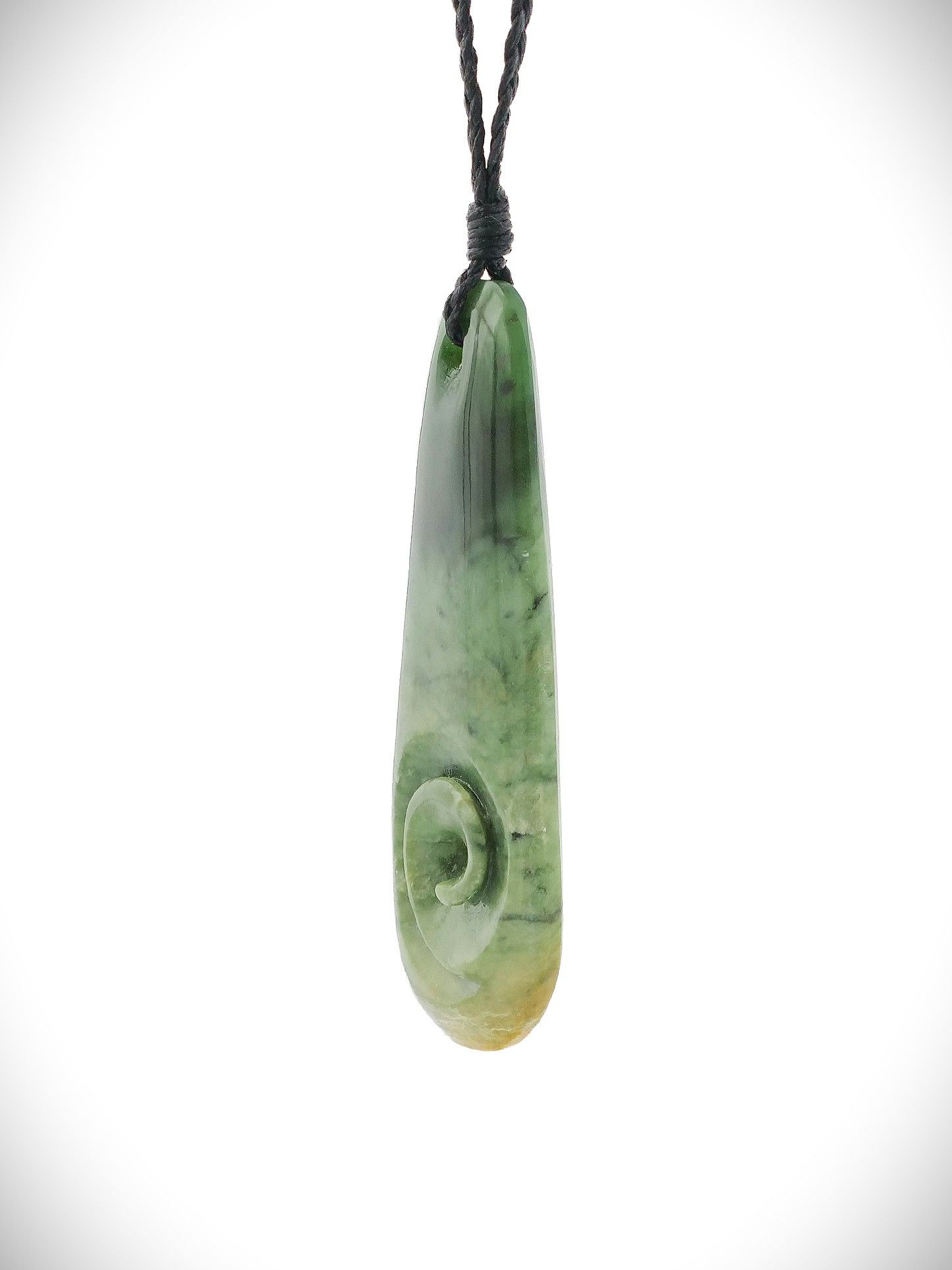 Moko Pounamu Roimata Koru NZ Genuine Marsden Flower Greenstone - Wangapeka