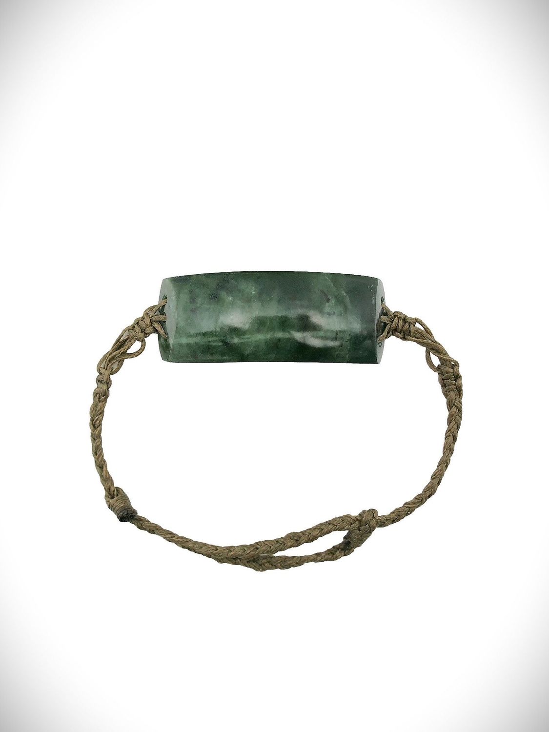 Moko Pounamu Adjustable Curved Bracelet NZ Genuine Kawakawa Greenstone - Rangitihi