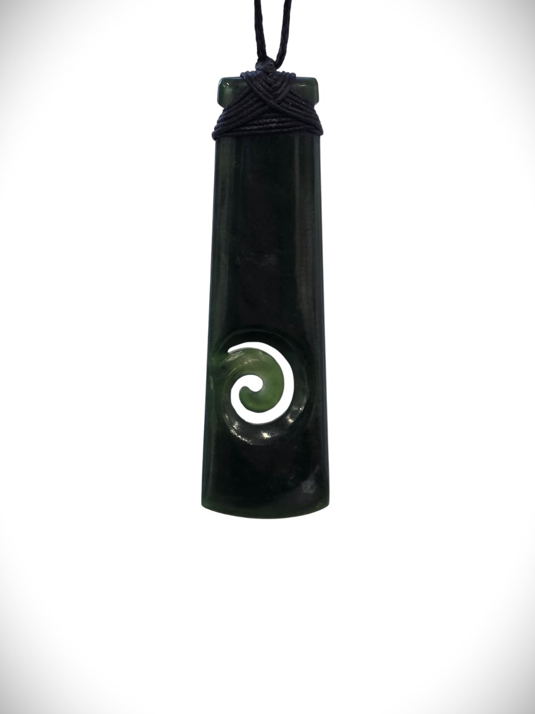 Moko Pounamu Toki with Koru NZ Genuine Kawakawa Greenstone - Whai Moko Pounamu Toki with Koru NZ Genuine Kawakawa Greenstone - Whai