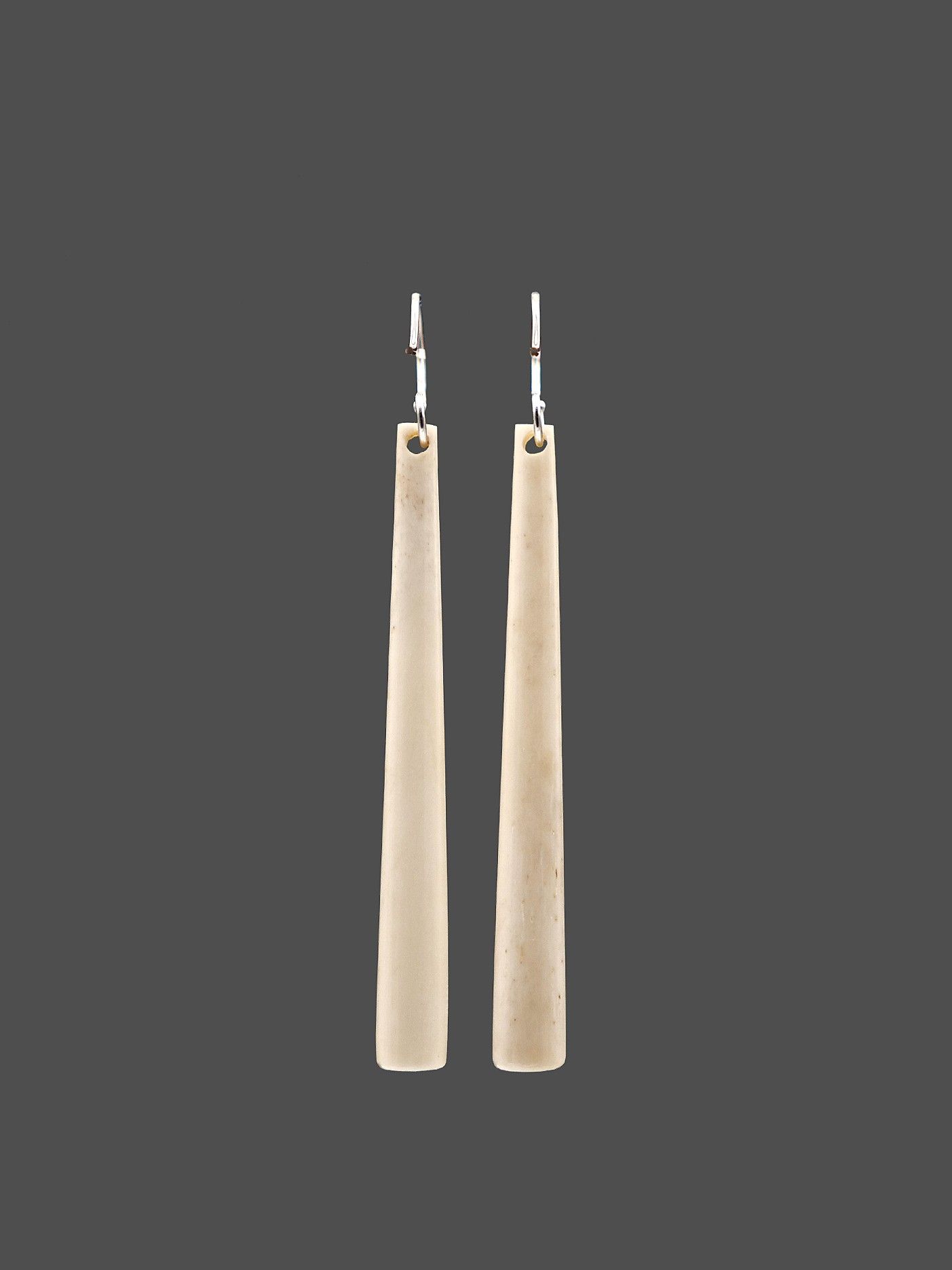 Moko Pounamu Bone & Sterling Silver Earrings - Waimanoni