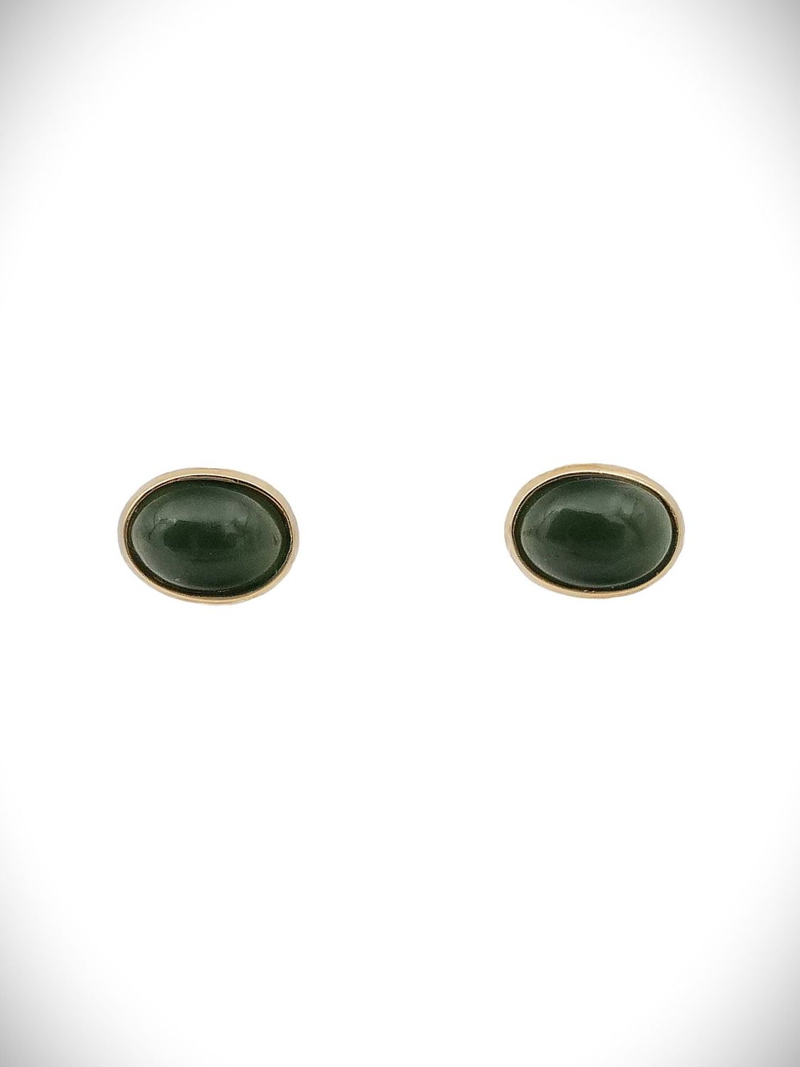 Moko Pounamu Stud Earrings Genuine NZ Kawakawa Greenstone & 9ct Gold  - Ngapuhi