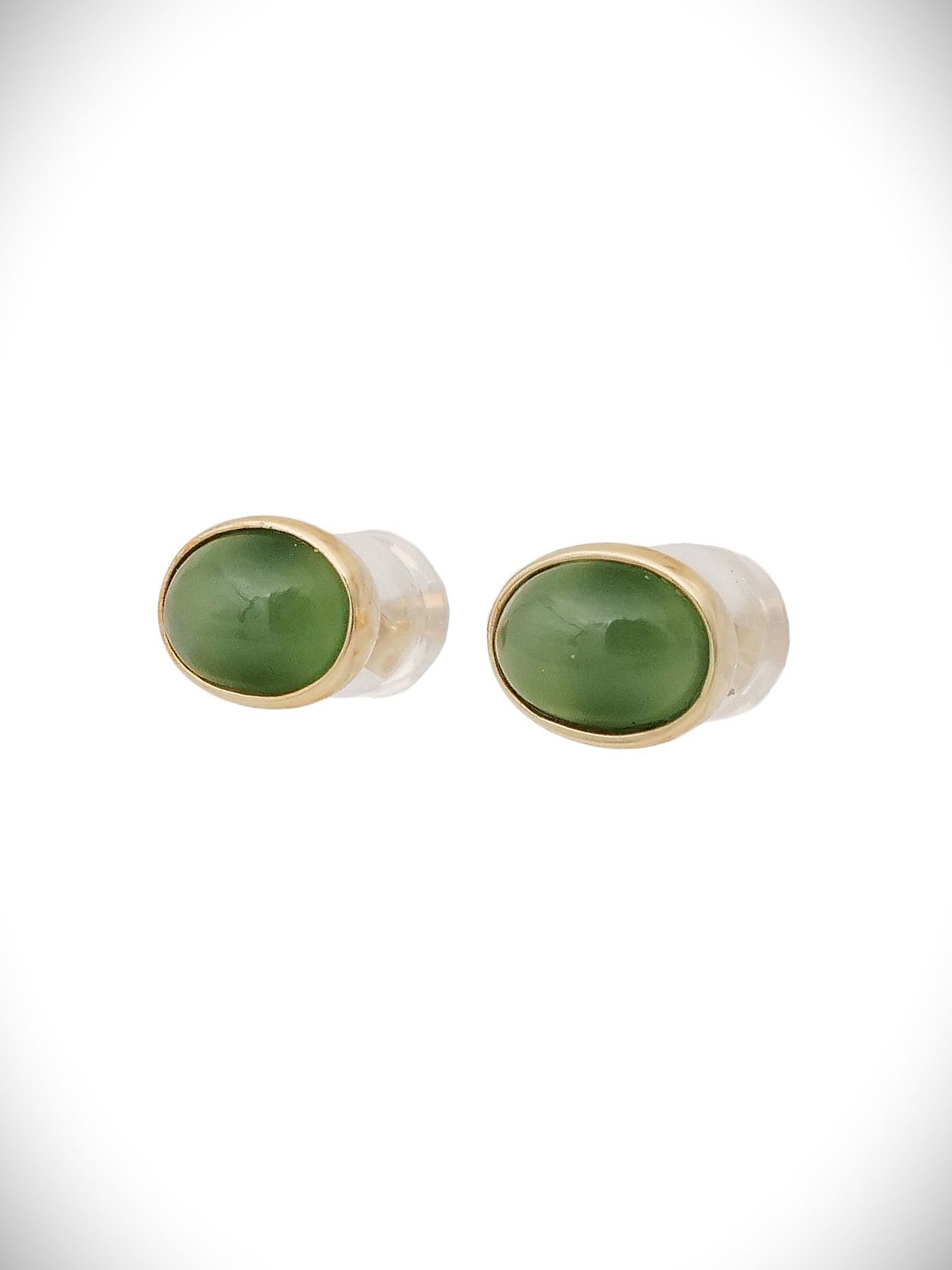 Moko Pounamu Stud Earrings Genuine NZ Kahurangi Greenstone & 9ct Gold  - Matawaia