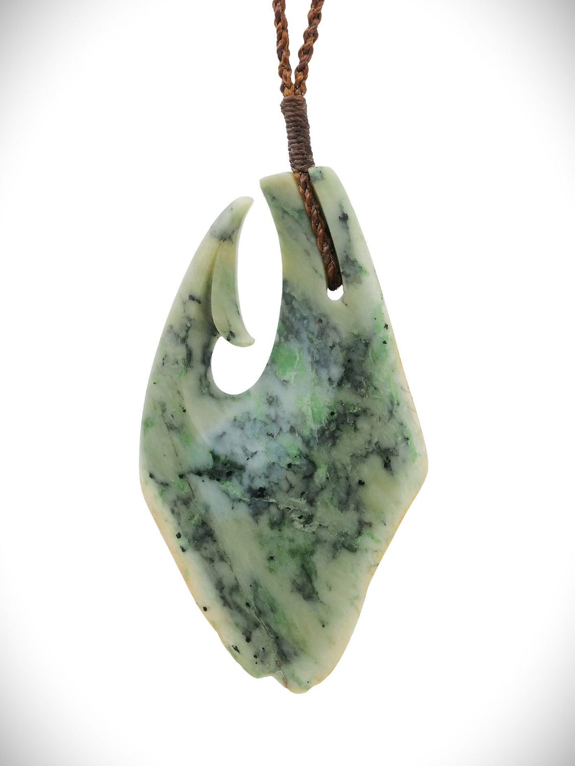 Moko Pounamu Hei Matau NZ Genuine (Nelson) Te Tau Ihu Greenstone - Koutuwai Moko Pounamu Hei Matau NZ Genuine (Nelson) Te Tau Ihu Greenstone - Koutuwai