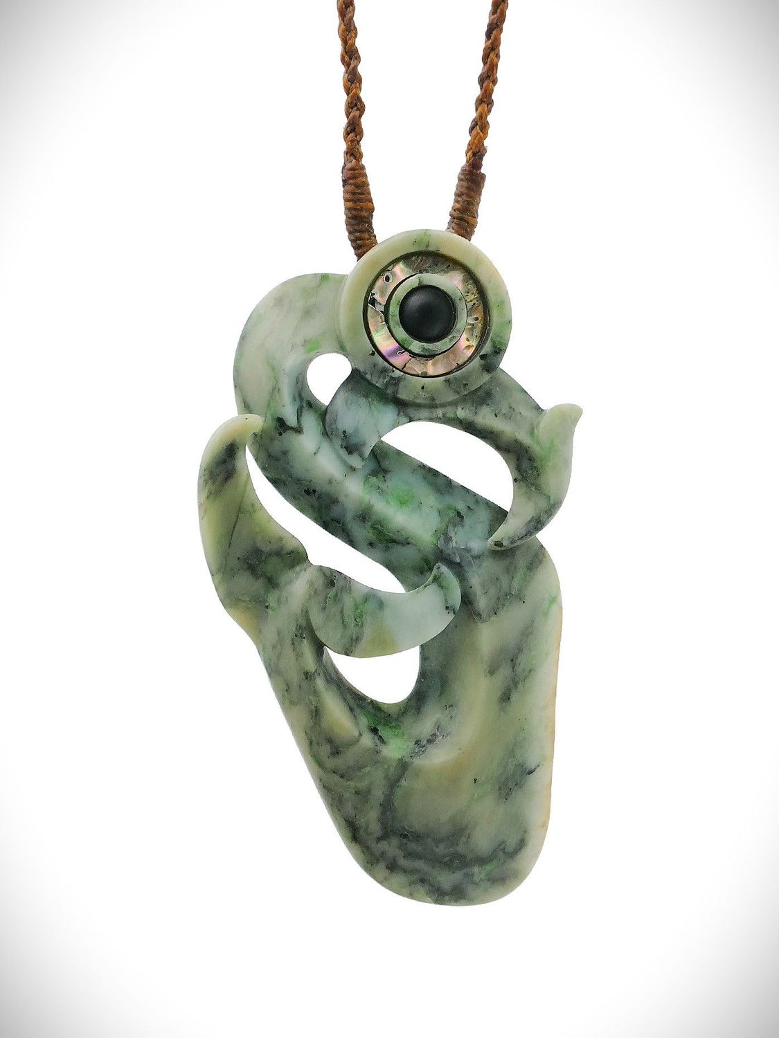 Moko Pounamu Manaia NZ Genuine Te Tau Ihu (Nelson) Inanga Greenstone - Maropiu