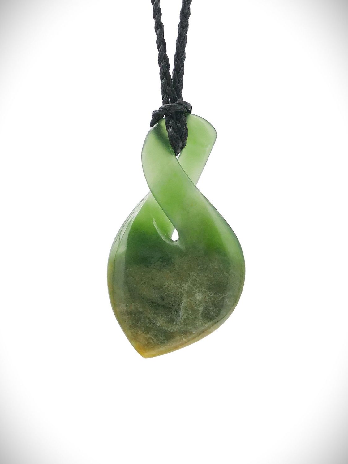 Moko Pounamu Pikorua (Twist) NZ Genuine Kahurangi Flower Greenstone - Whiritoa Moko Pounamu Pikorua (Twist) NZ Genuine Kahurangi Flower Greenstone - Whiritoa