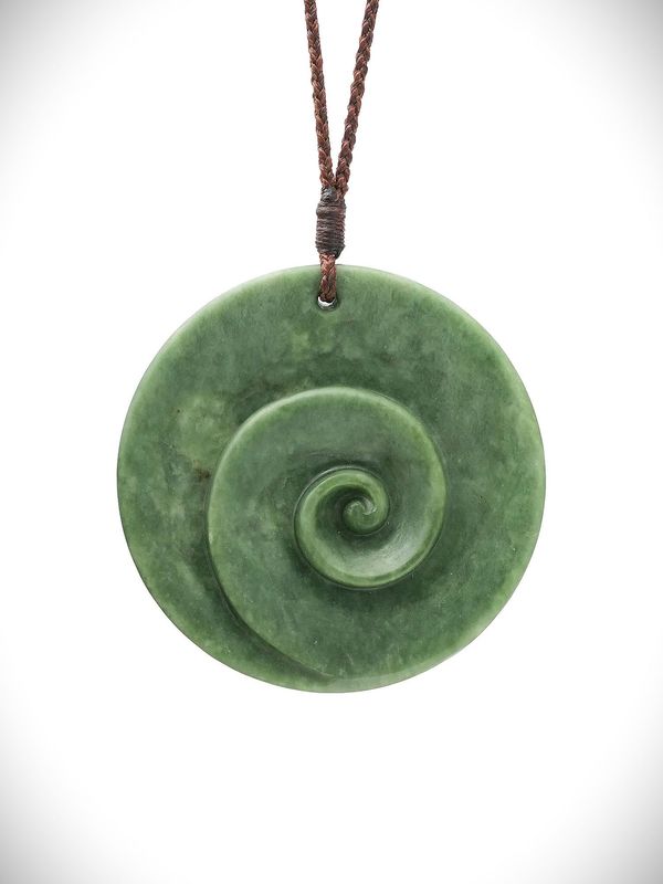 Moko Pounamu Porohita (Disc) NZ Genuine Auhunga Greenstone - Kawau Moko Pounamu Porohita (Disc) NZ Genuine Auhunga Greenstone - Kawau