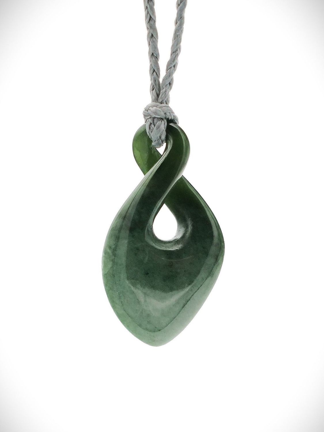 Moko Pounamu Pikorua (Twist) Genuine NZ Kawakawa Flower Greenstone - Ruawai