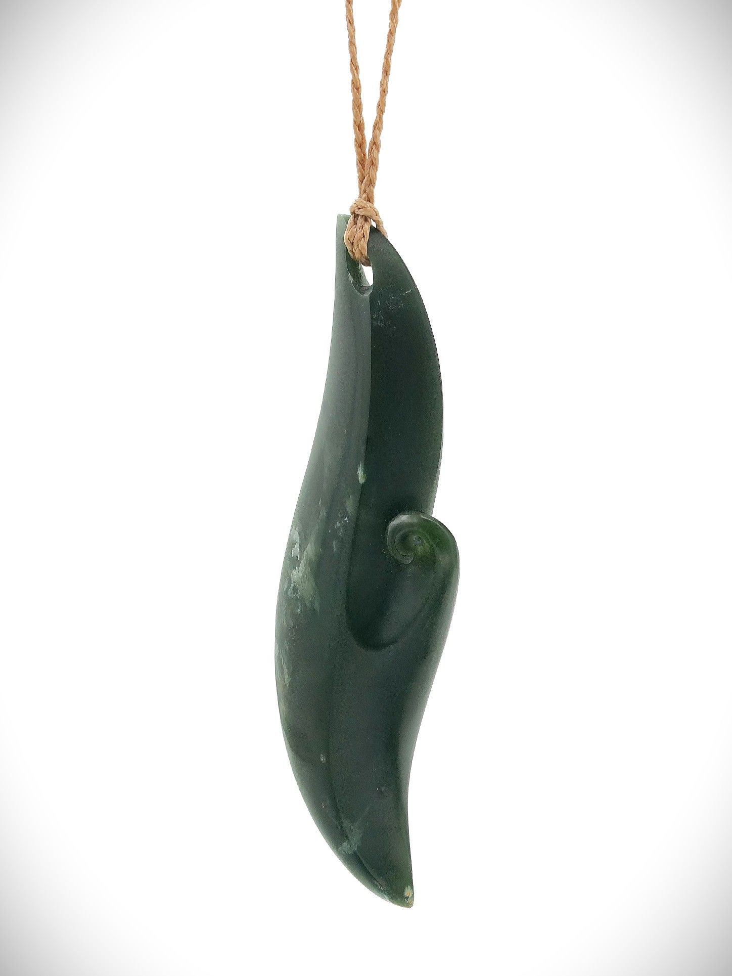 Moko Pounamu Artistic Leaf Genuine NZ Kawakawa Greenstone - Tangiteroria