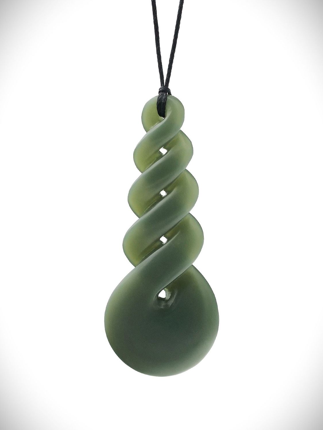 Moko Pounamu Quadruple Pikorua NZ Genuine Inanga Greenstone - Kaipakirikiri Moko Pounamu Quadruple Pikorua NZ Genuine Inanga Greenstone - Kaipakirikiri