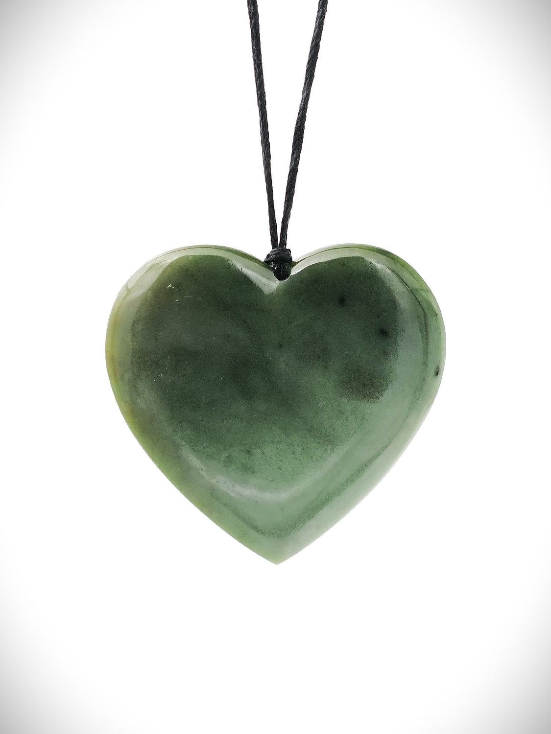 Moko Pounamu Manawa (Heart) NZ Genuine Inanga Greenstone - Wharetana