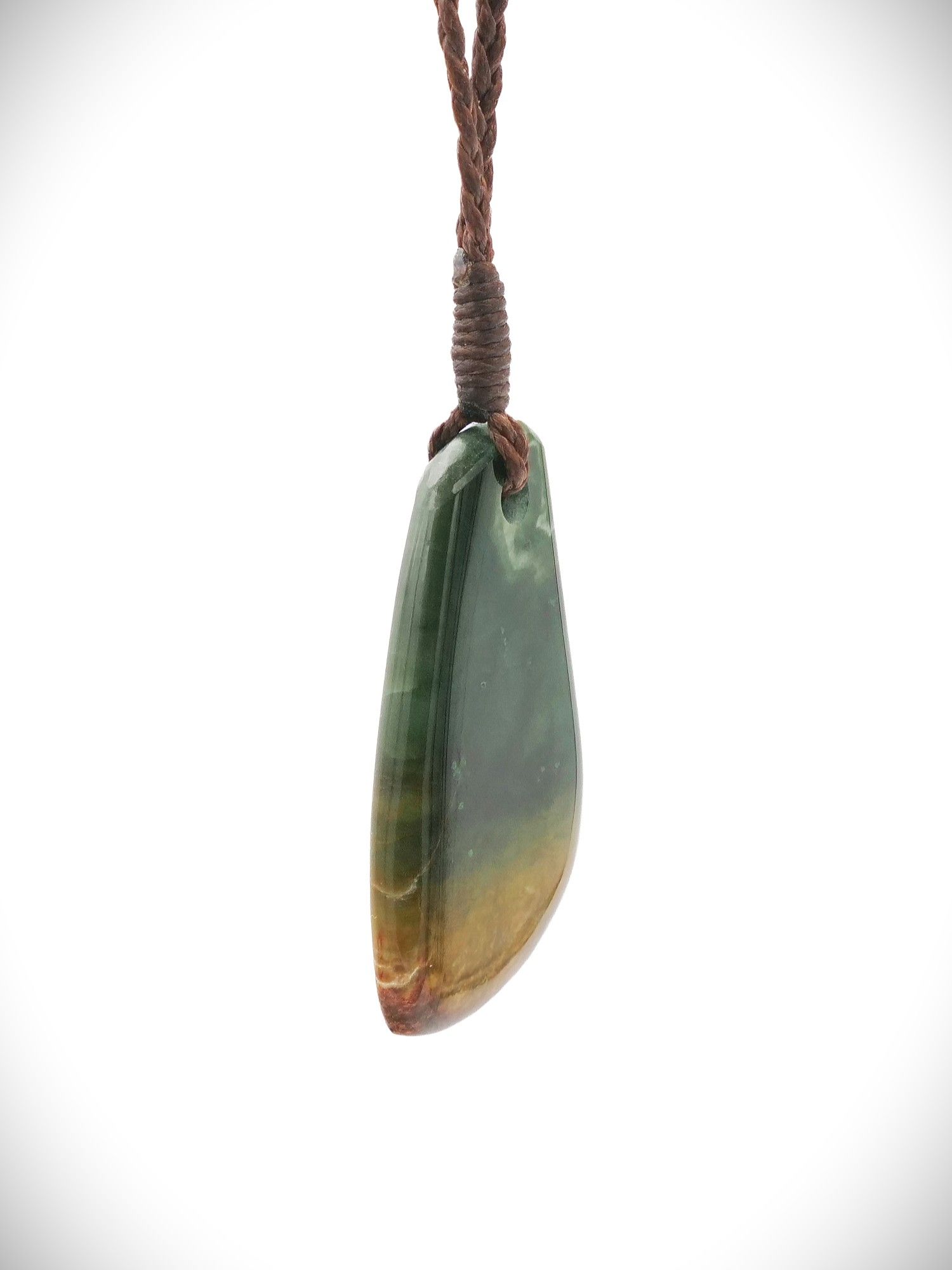 Moko Pounamu Roimata (Teardrop) NZ Genuine Kawakawa Flower Greenstone - Awakino