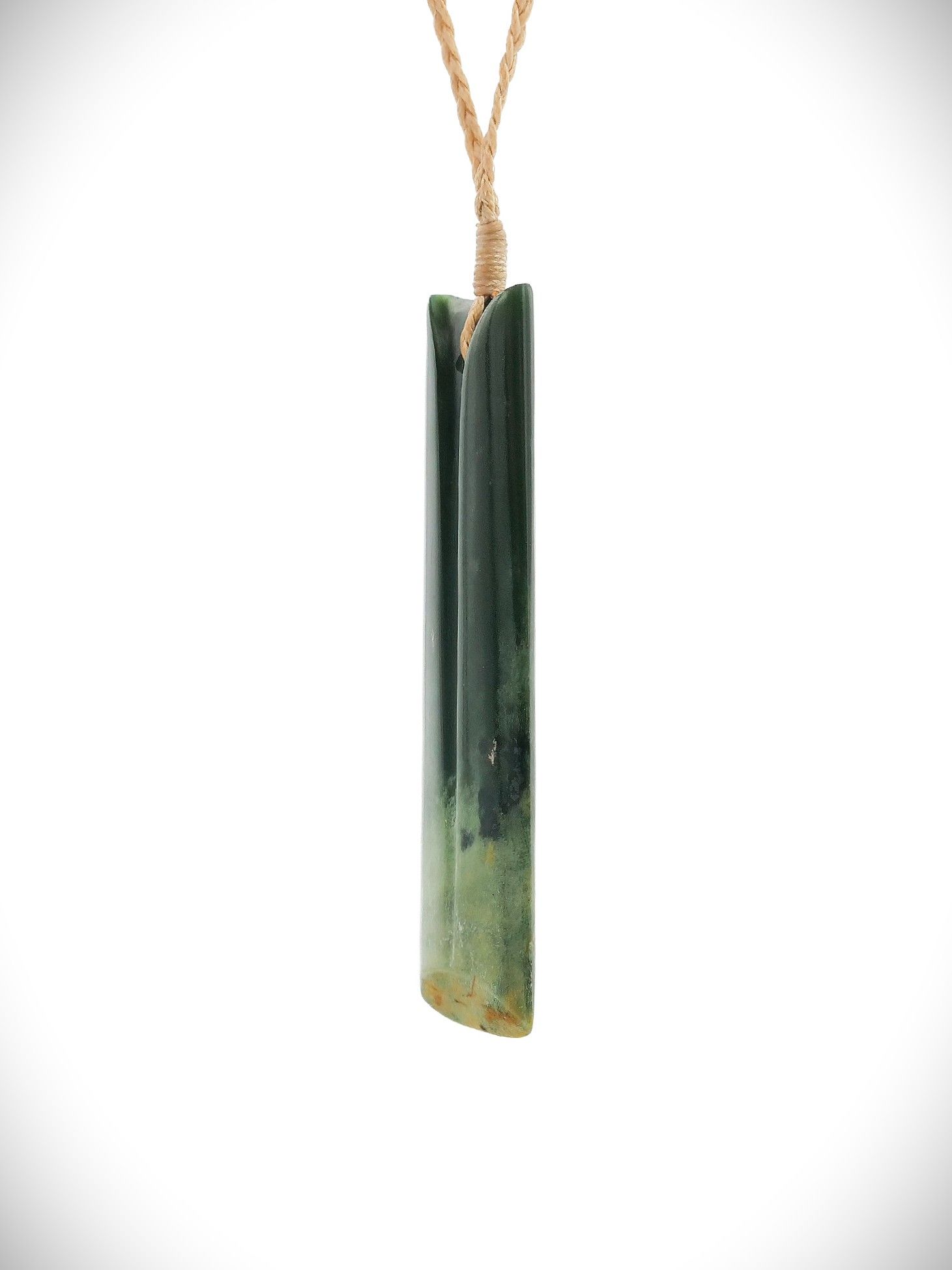 Moko Pounamu Toki Genuine NZ Kawakawa Flower Greenstone - Rangikapiti