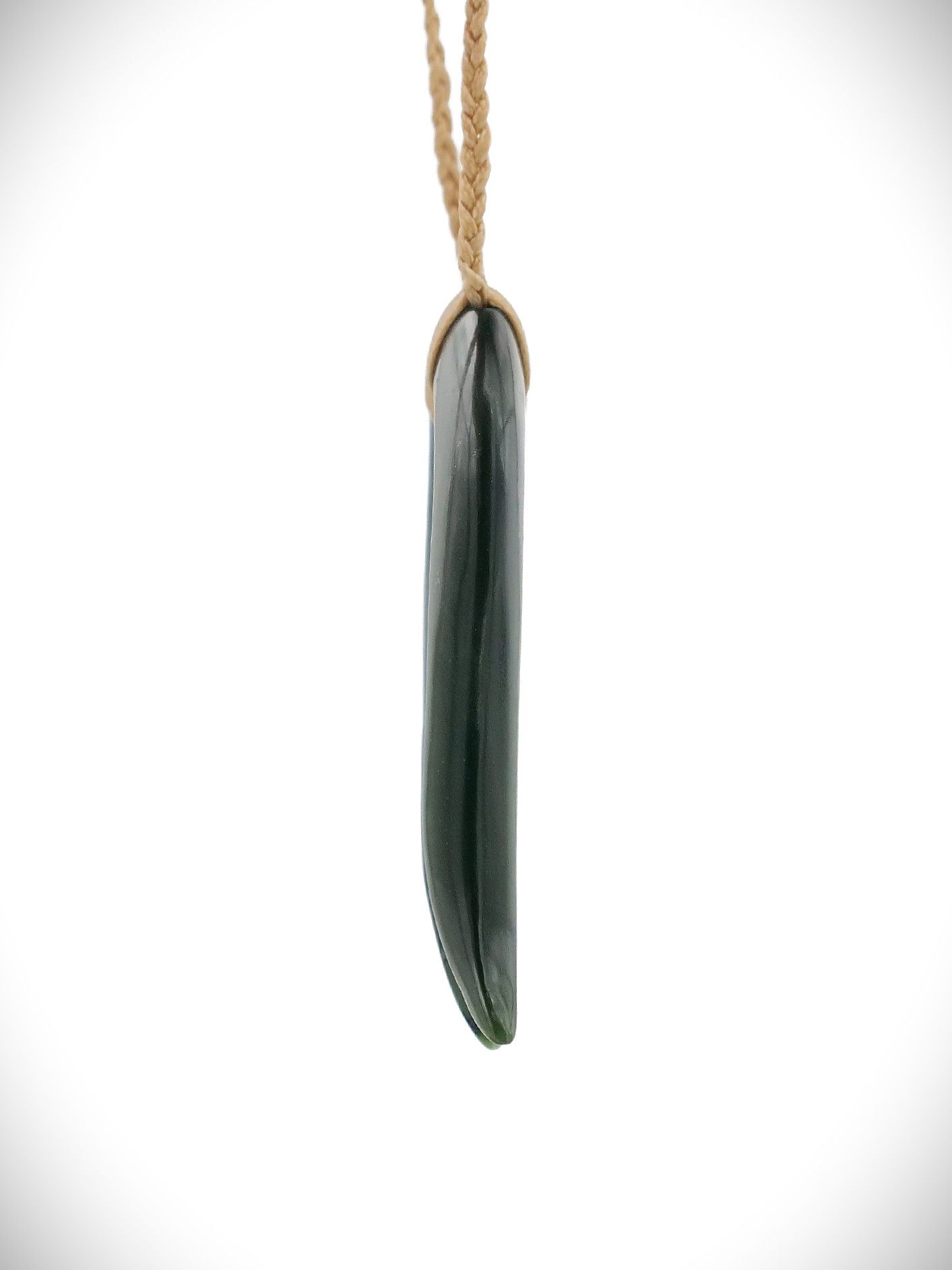 Moko Pounamu Artistic Design Genuine NZ Kawakawa Greenstone - Hukatere