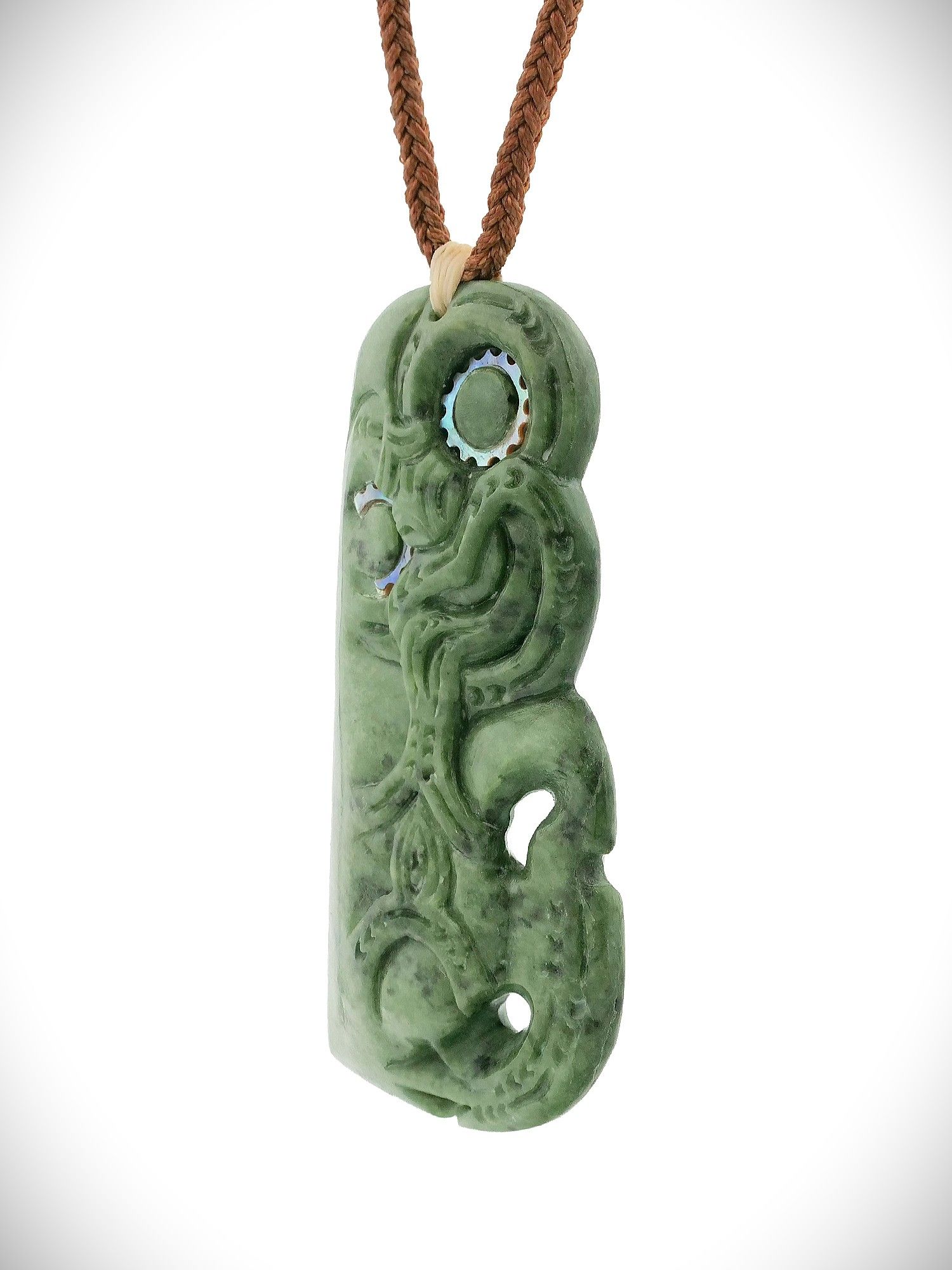 Moko Pounamu Hei Tiki NZ Genuine Auhunga Greenstone - Mataia