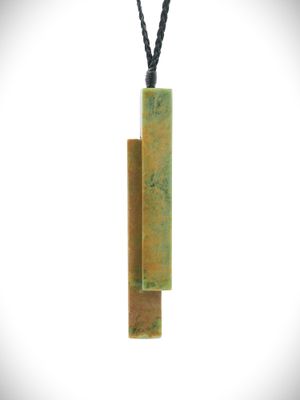 Moko Pounamu Artistic Design Genuine NZ Raukaraka Greenstone - Pukematekeo