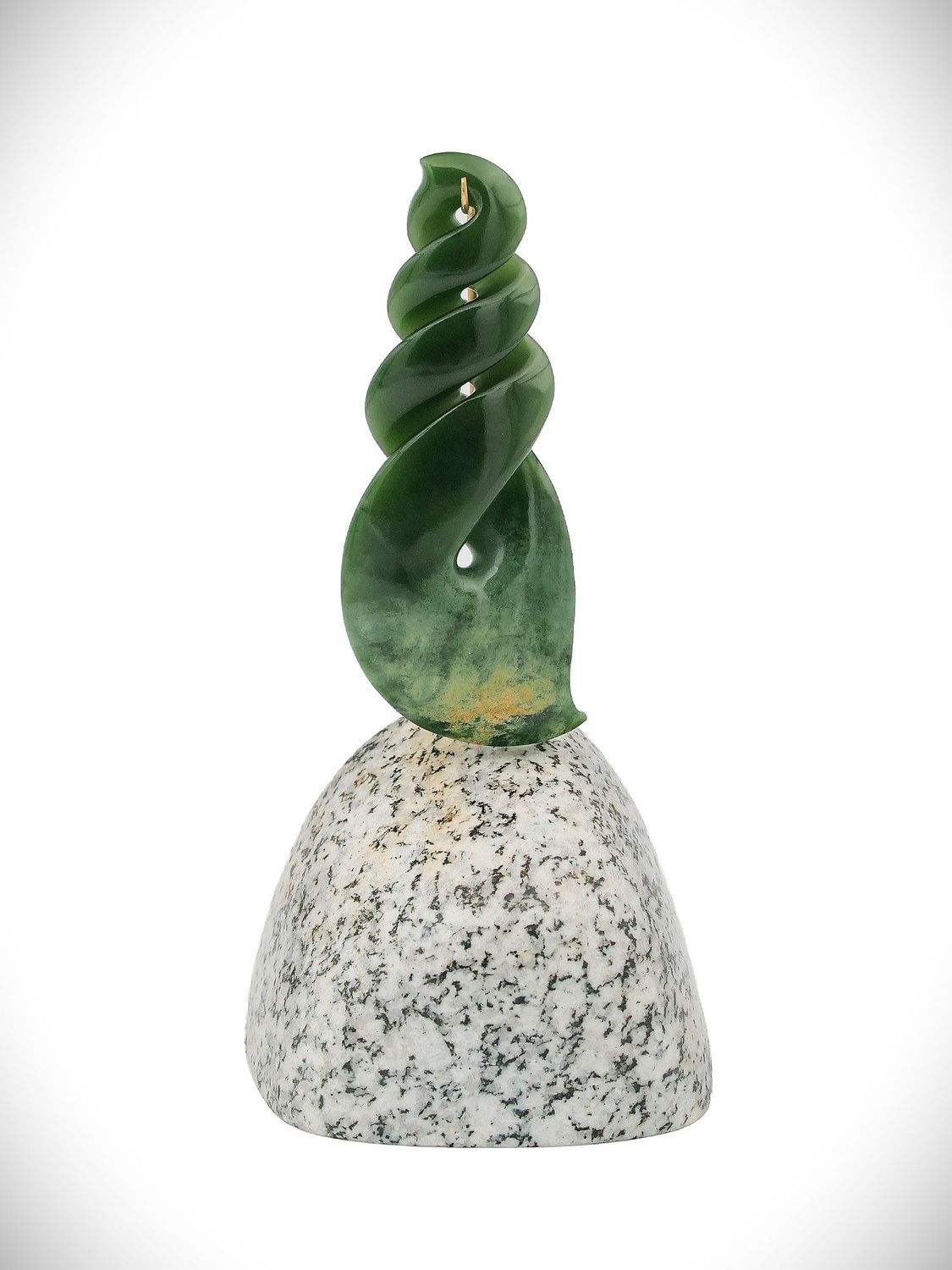 Moko Pounamu Triple Pikorua NZ Genuine Marsden Flower Greenstone - Te Toro Moko Pounamu Triple Pikorua NZ Genuine Marsden Flower Greenstone - Te Toro
