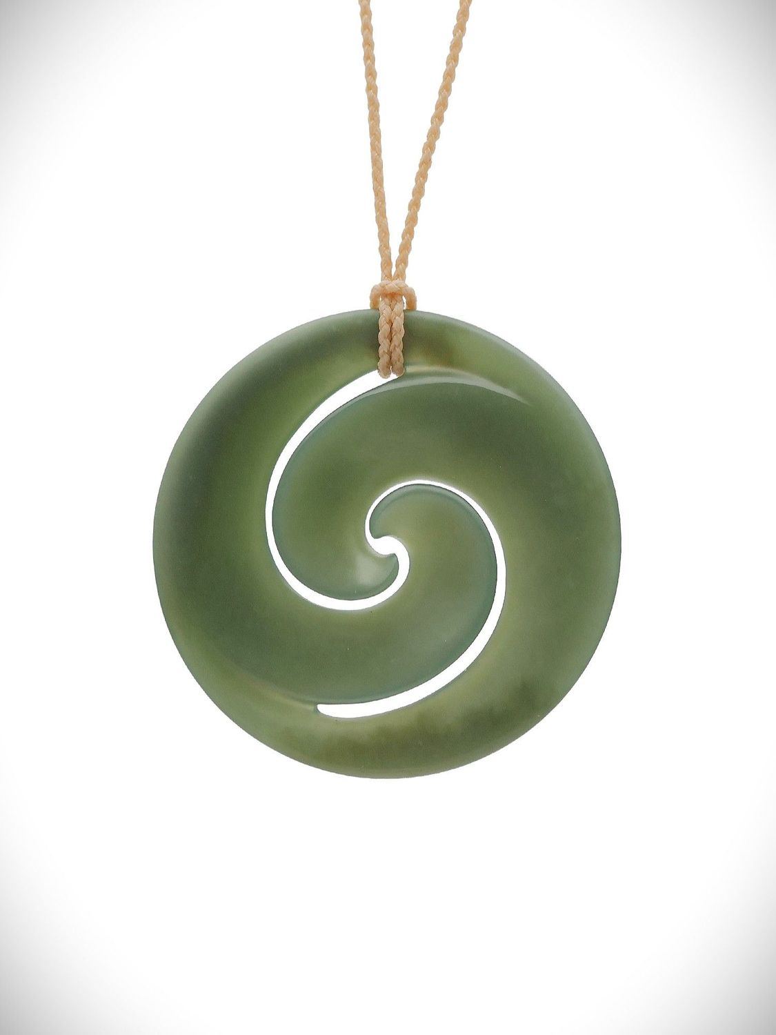 Moko Pounamu Double Koru Genuine NZ Inanga Greenstone - Kapua Moko Pounamu Double Koru Genuine NZ Inanga Greenstone - Kapua
