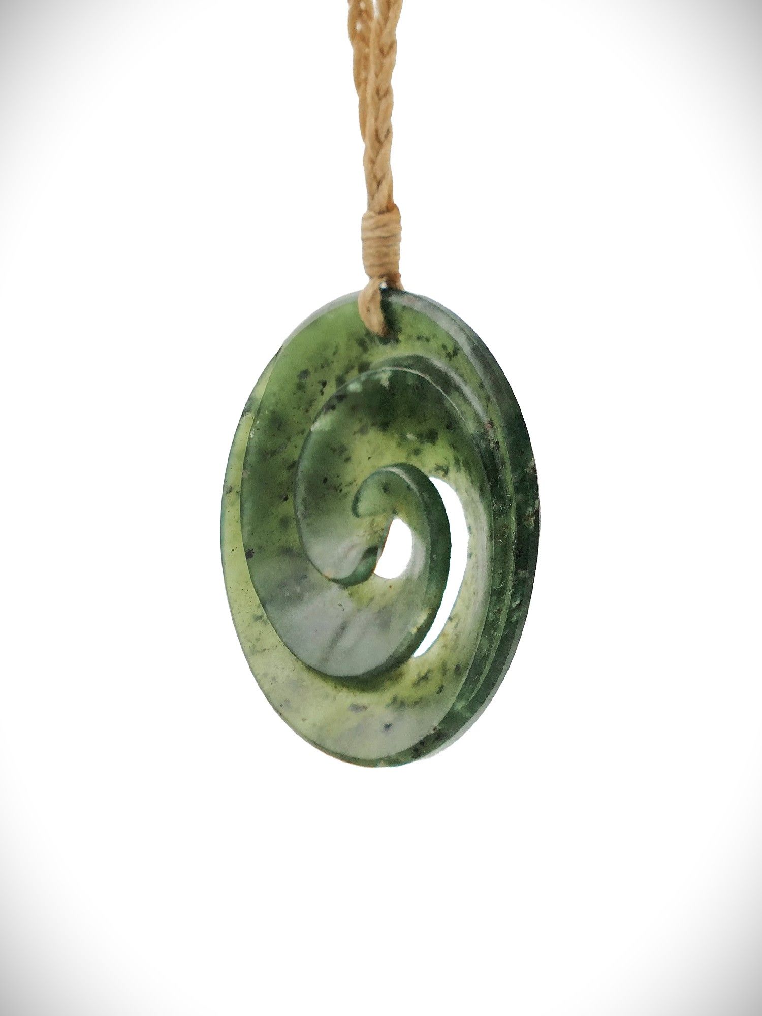 Moko Pounamu Koru NZ Genuine Tangiwai Greenstone - Tahakopa