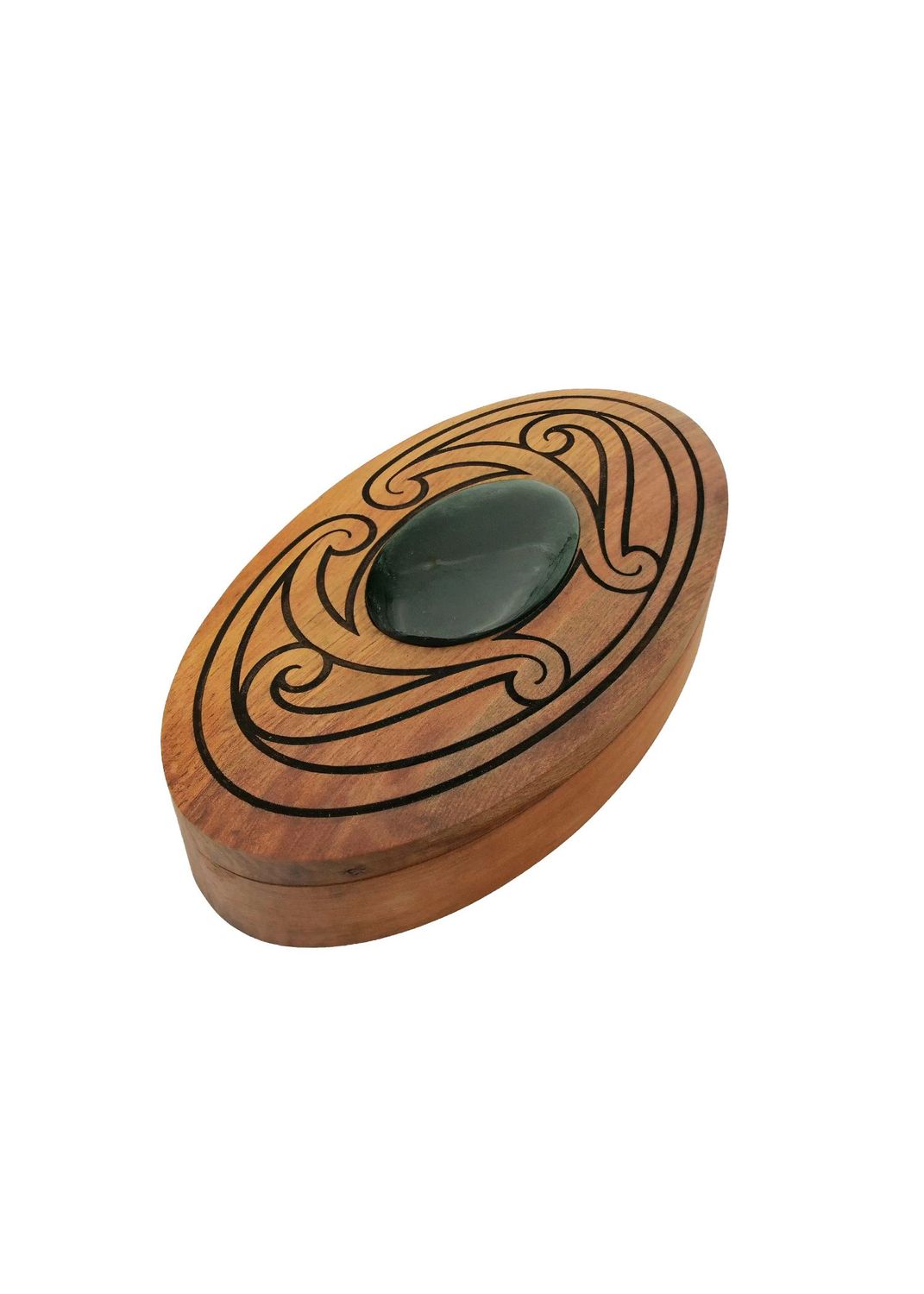 Moko Pounamu Wakahuia (Treasure box) Genuine NZ Kawakawa Greenstone & Rimu - Aropaonui Moko Pounamu Wakahuia (Treasure box) Genuine NZ Kawakawa Greenstone & Rimu - Aropaonui