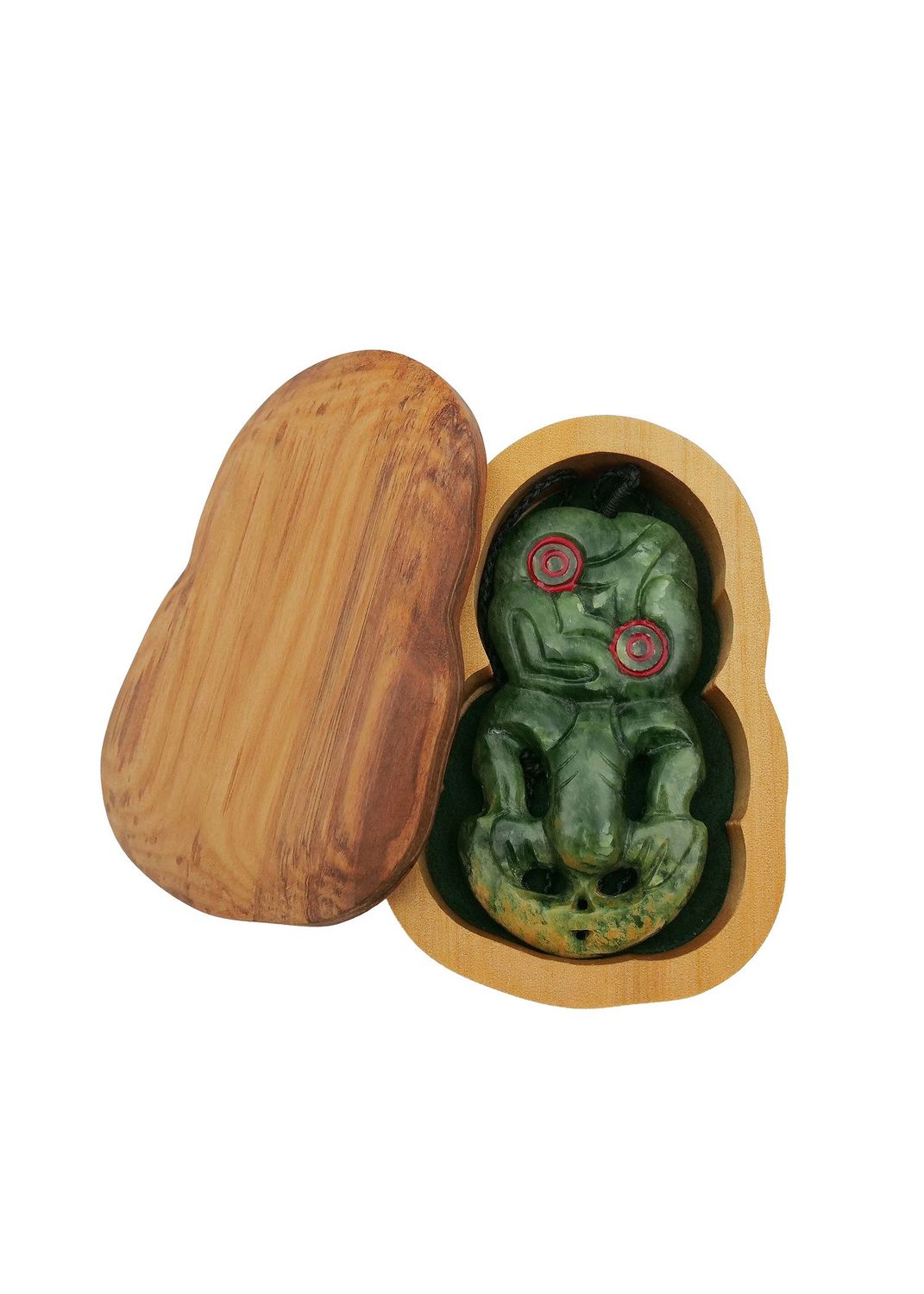 Moko Pounamu Hei Tiki NZ Genuine Kawakawa Flower Greenstone - Otaua Moko Pounamu Hei Tiki NZ Genuine Kawakawa Flower Greenstone - Otaua
