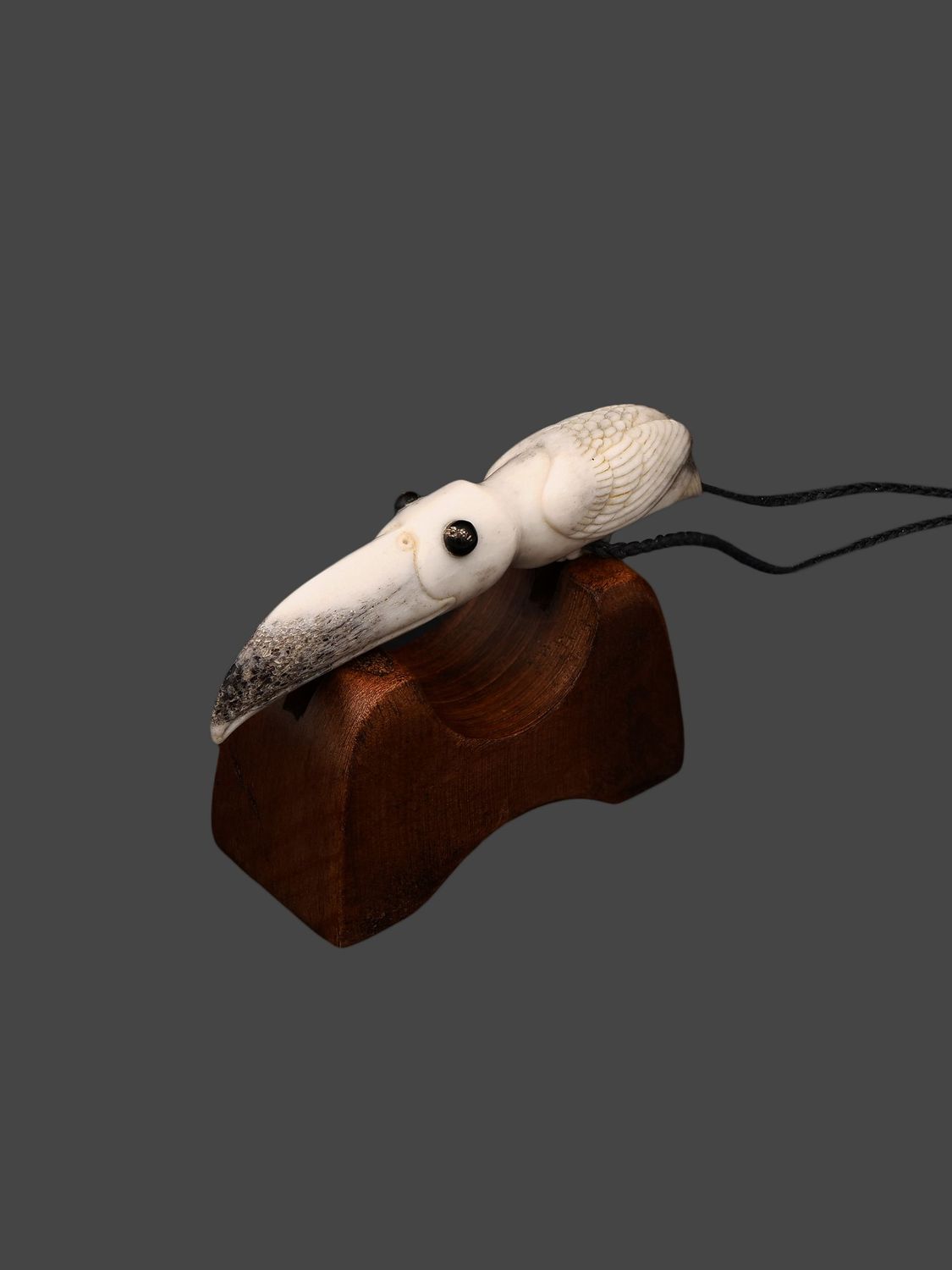 Moko Pounamu Bone Carving Moko Pounamu Bone Carving "Toucan Netsuke - Deer Antler