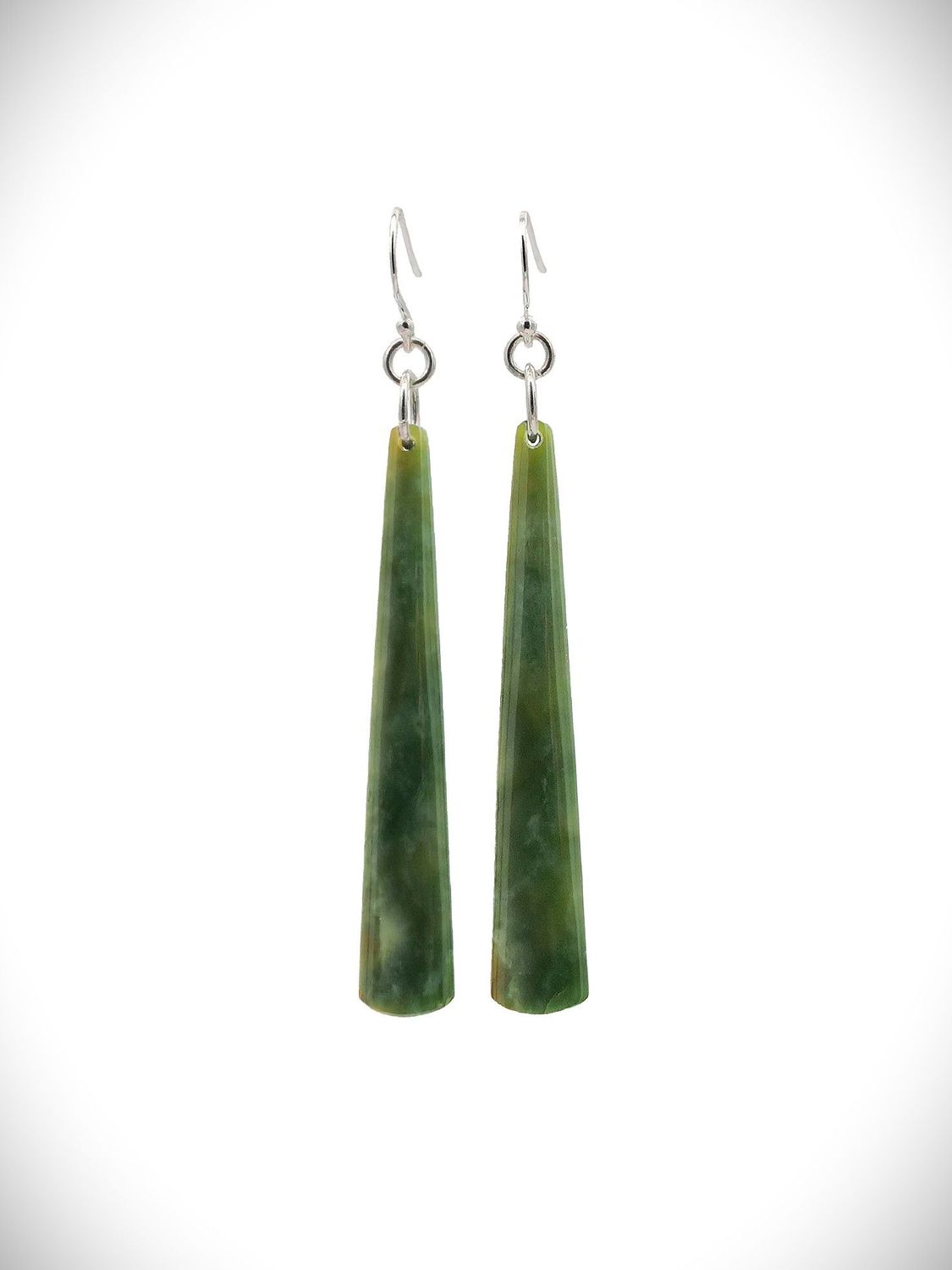 Moko Pounamu NZ Genuine Raukaraka Greenstone & Sterling Silver Earrings - Onewhero Moko Pounamu NZ Genuine Raukaraka Greenstone & Sterling Silver Earrings - Onewhero