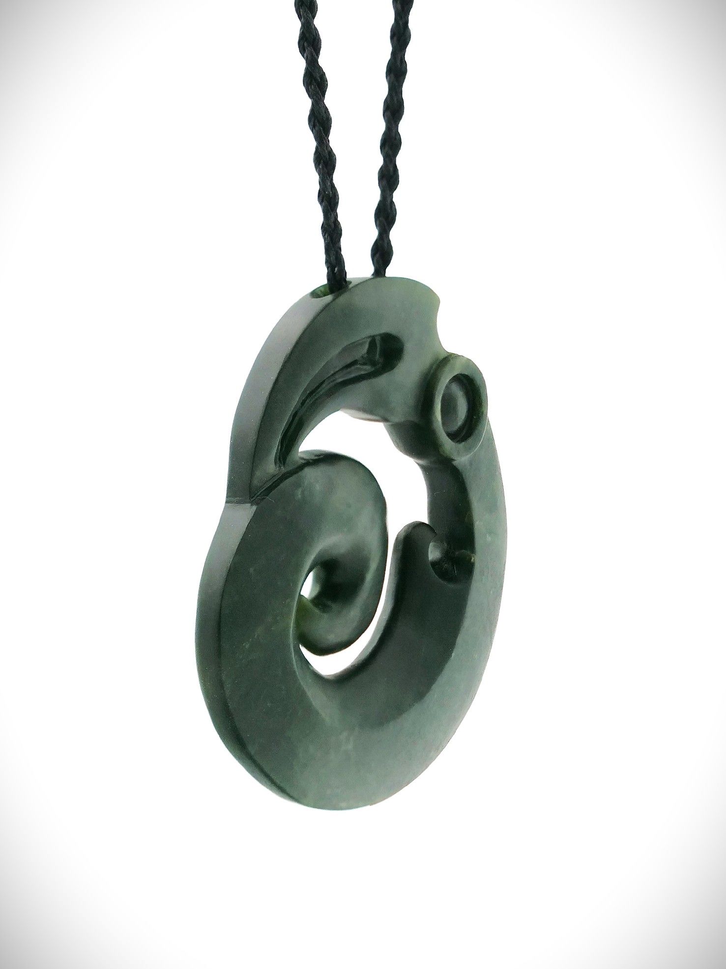 Moko Pounamu Koropepe NZ Genuine Kawakawa Greenstone - Mangatawhiri