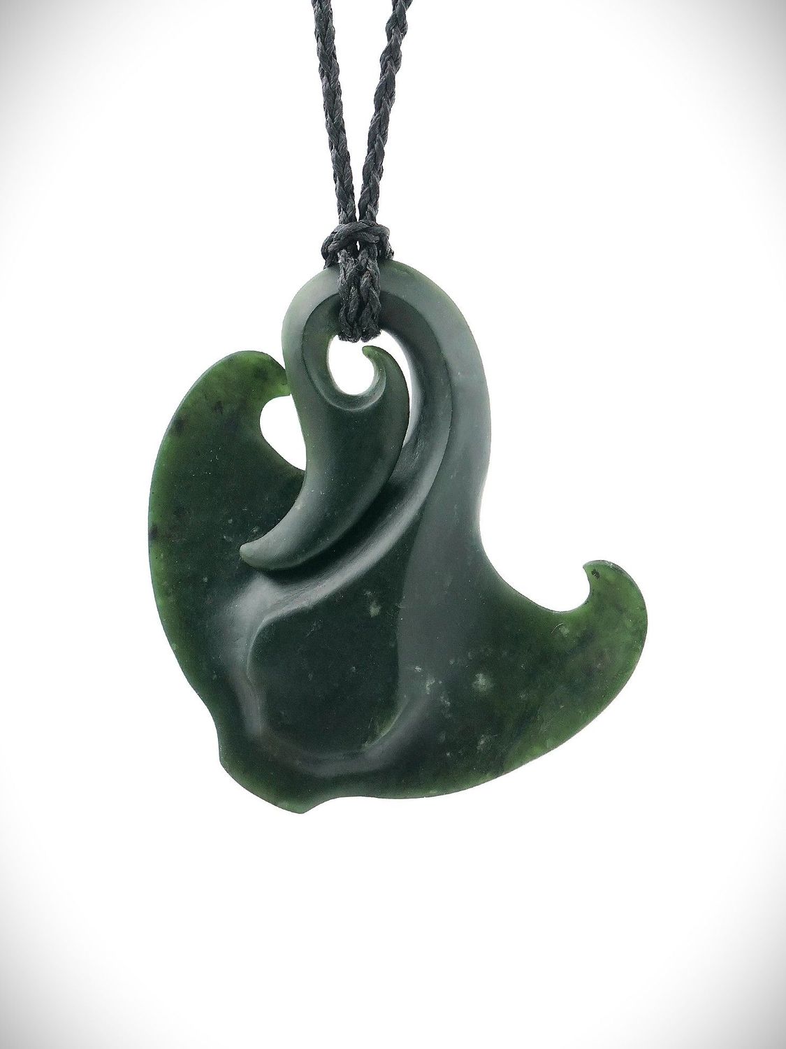 Moko Pounamu Te Whai Rahi (Manta Ray) NZ Genuine Kawakawa Greenstone - Ohautira