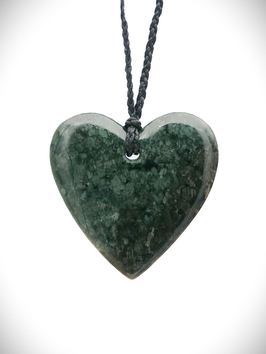 Moko Pounamu Manawa (Heart) NZ Genuine Serpentinite Greenstone - Whangamarino