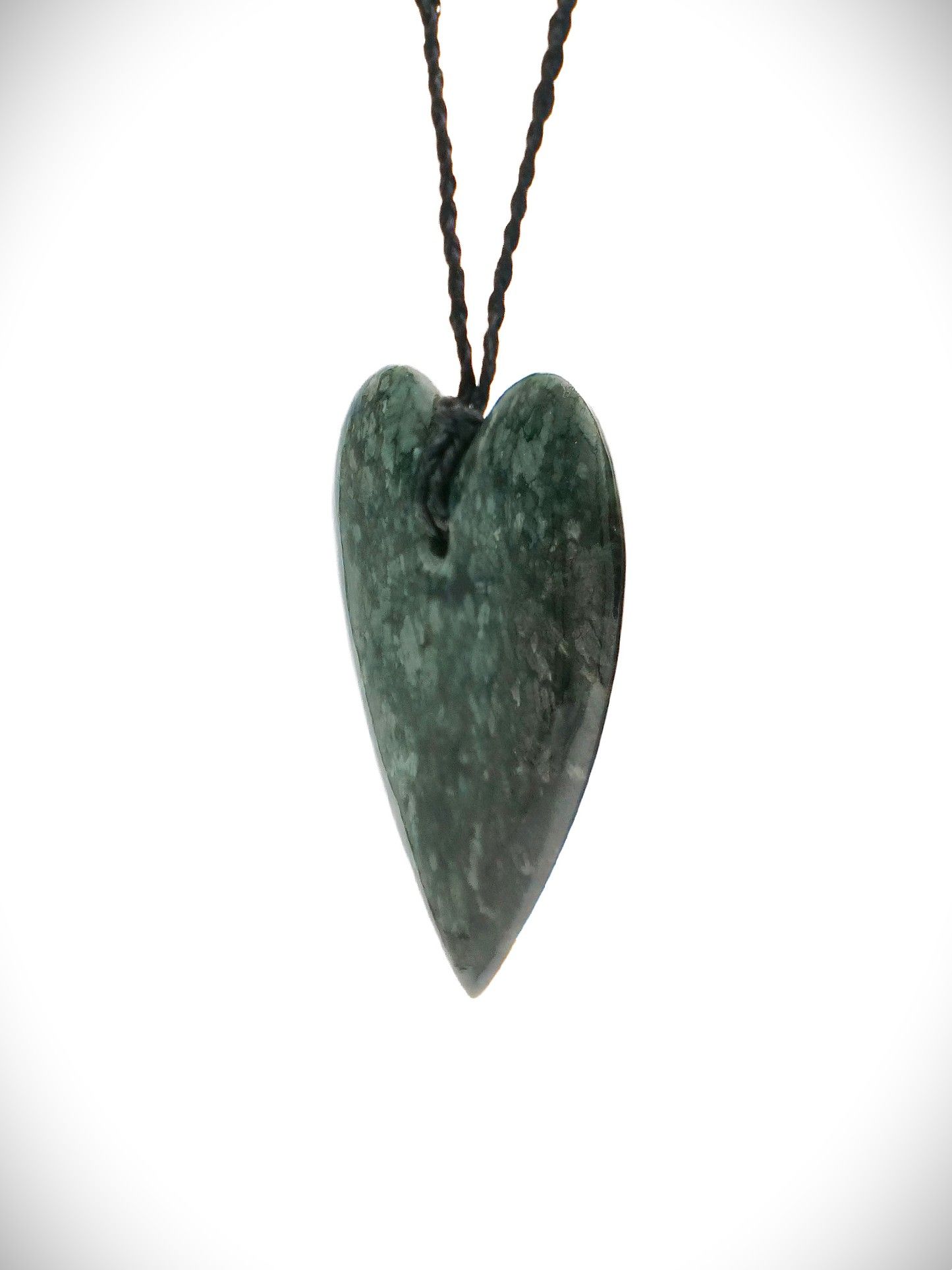 Moko Pounamu Manawa (Heart) NZ Genuine Serpentinite Greenstone - Whangamarino