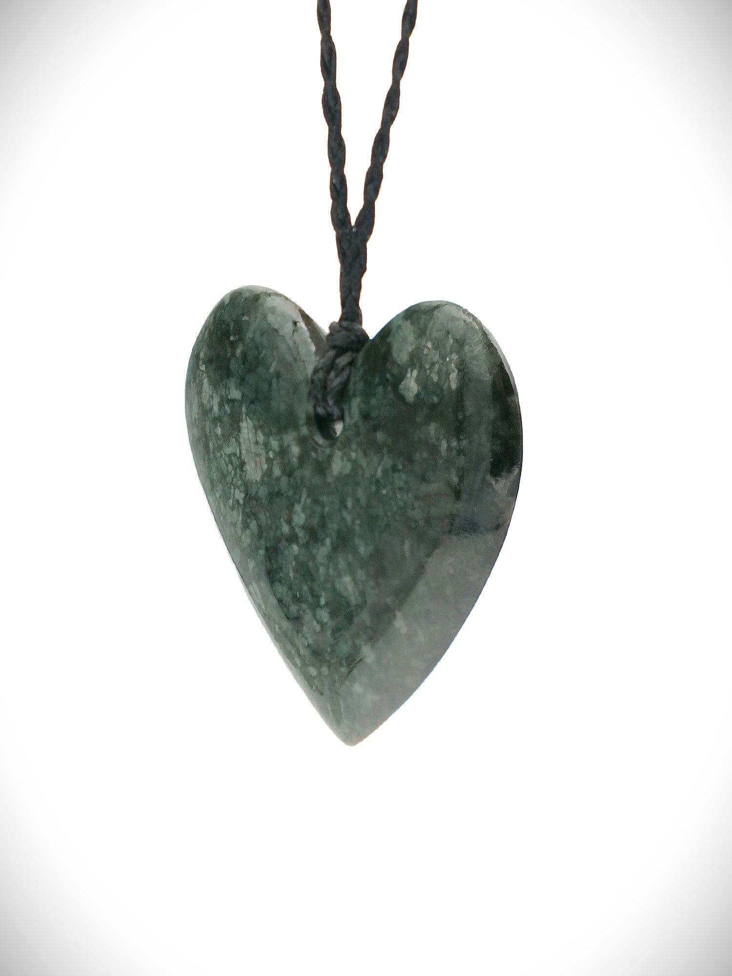Moko Pounamu Manawa (Heart) NZ Genuine Serpentinite Greenstone - Horotiu