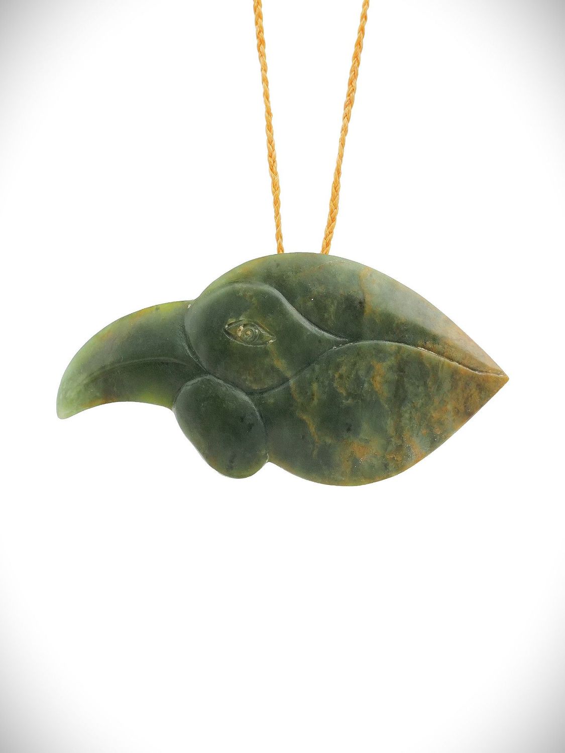 Moko Pounamu Tui NZ Genuine Raukaraka Greenstone - Tui