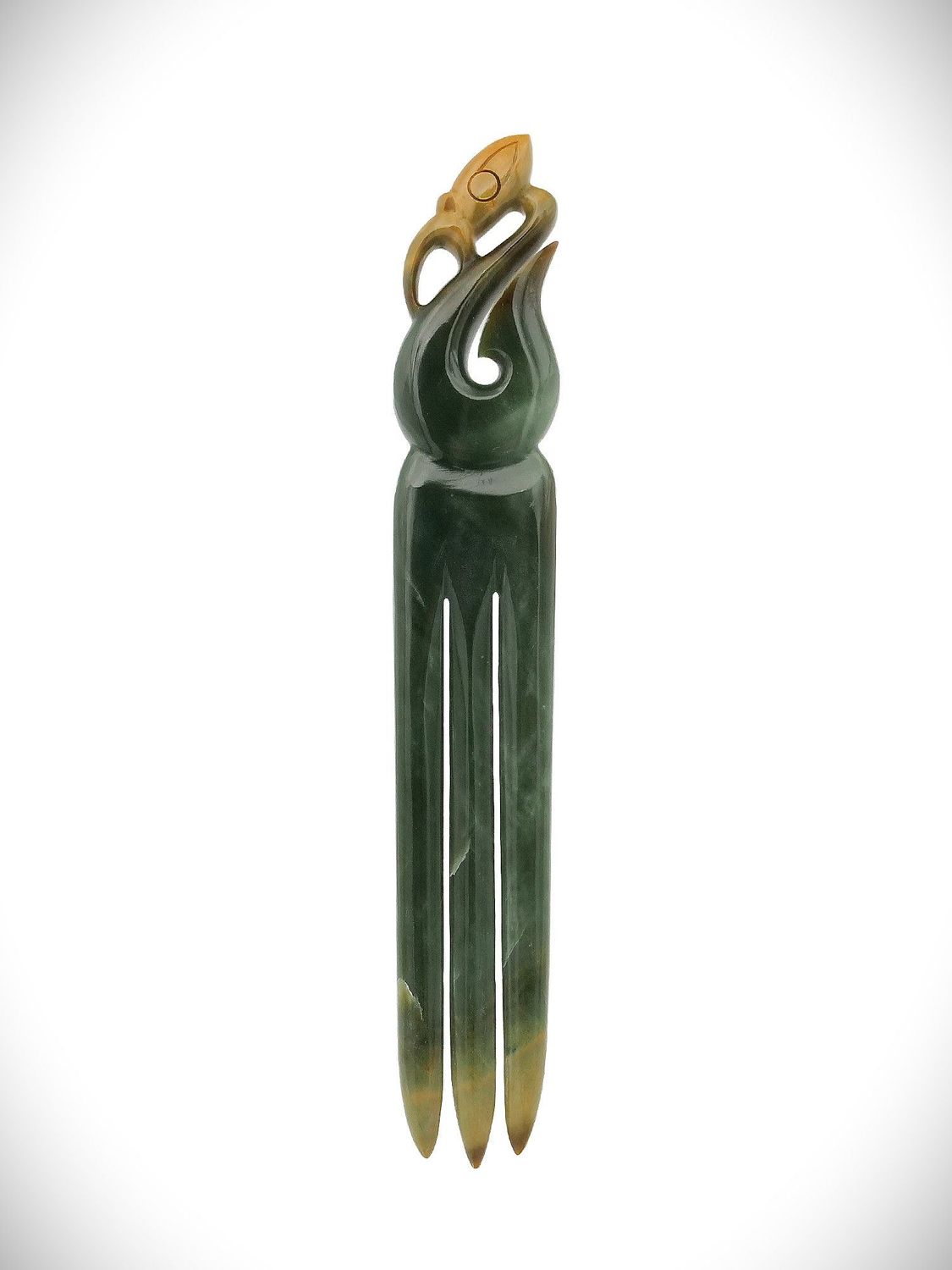 Moko Pounamu Manaia Heru NZ Genuine Kawakawa Flower Greenstone - Rakaunui Moko Pounamu Manaia Heru NZ Genuine Kawakawa Flower Greenstone - Rakaunui