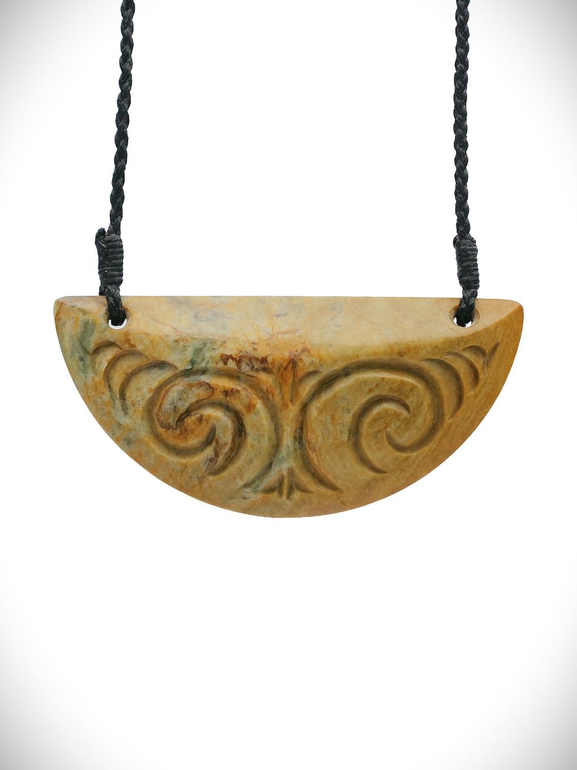 Moko Pounamu Kouma (Breastplate) Genuine NZ Raukaraka Greenstone - Ararua Moko Pounamu Kouma (Breastplate) Genuine NZ Raukaraka Greenstone - Ararua