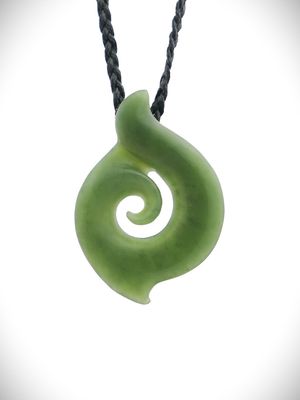 Moko Pounamu Koru NZ Genuine Kahurangi Greenstone - Mangaohutu Moko Pounamu Koru NZ Genuine Kahurangi Greenstone - Mangaohutu