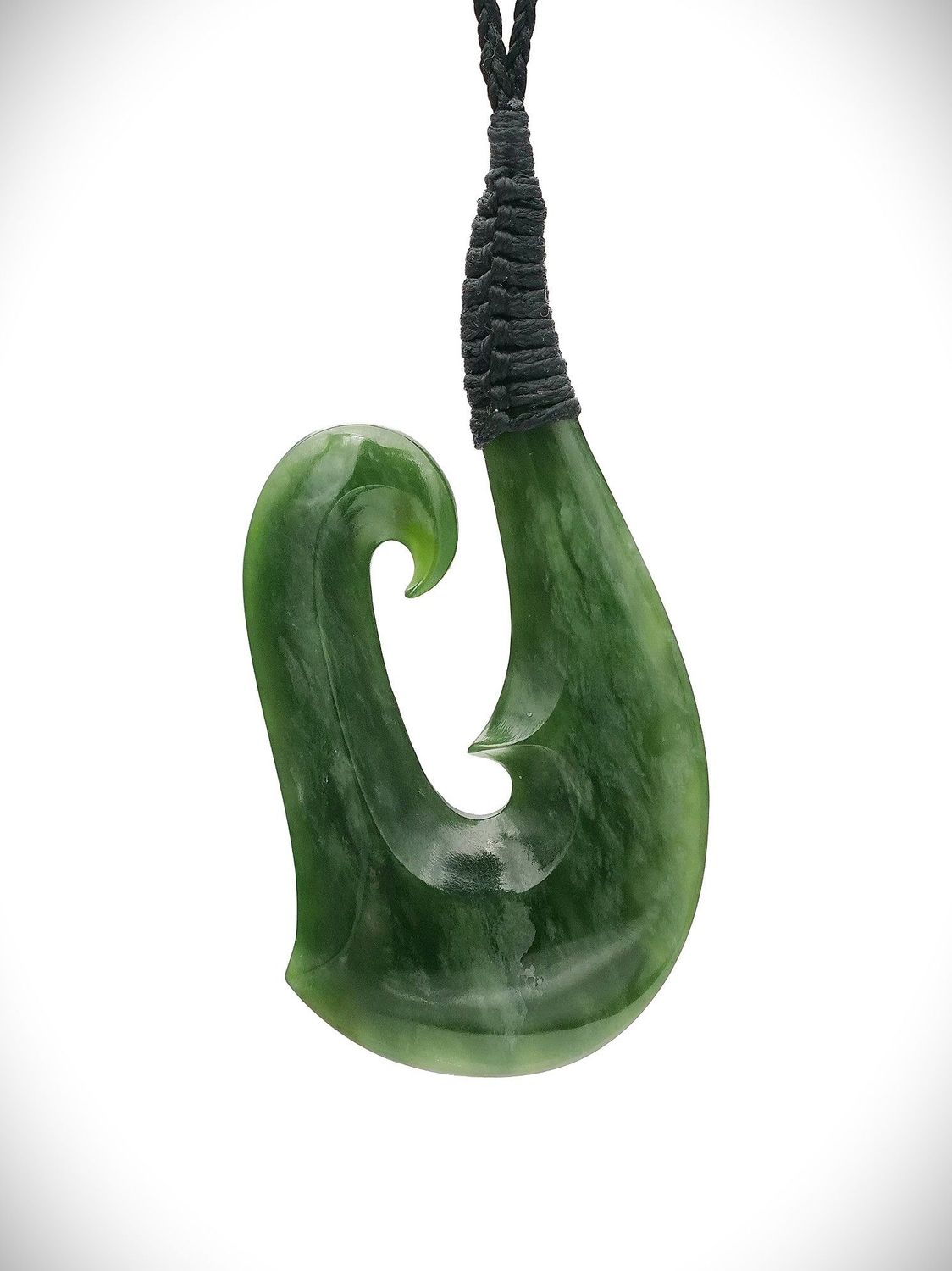 Moko Pounamu Hei Matau (Hook) NZ Genuine Kahotea Greenstone - Ataahua Moko Pounamu Hei Matau (Hook) NZ Genuine Kahotea Greenstone - Ataahua