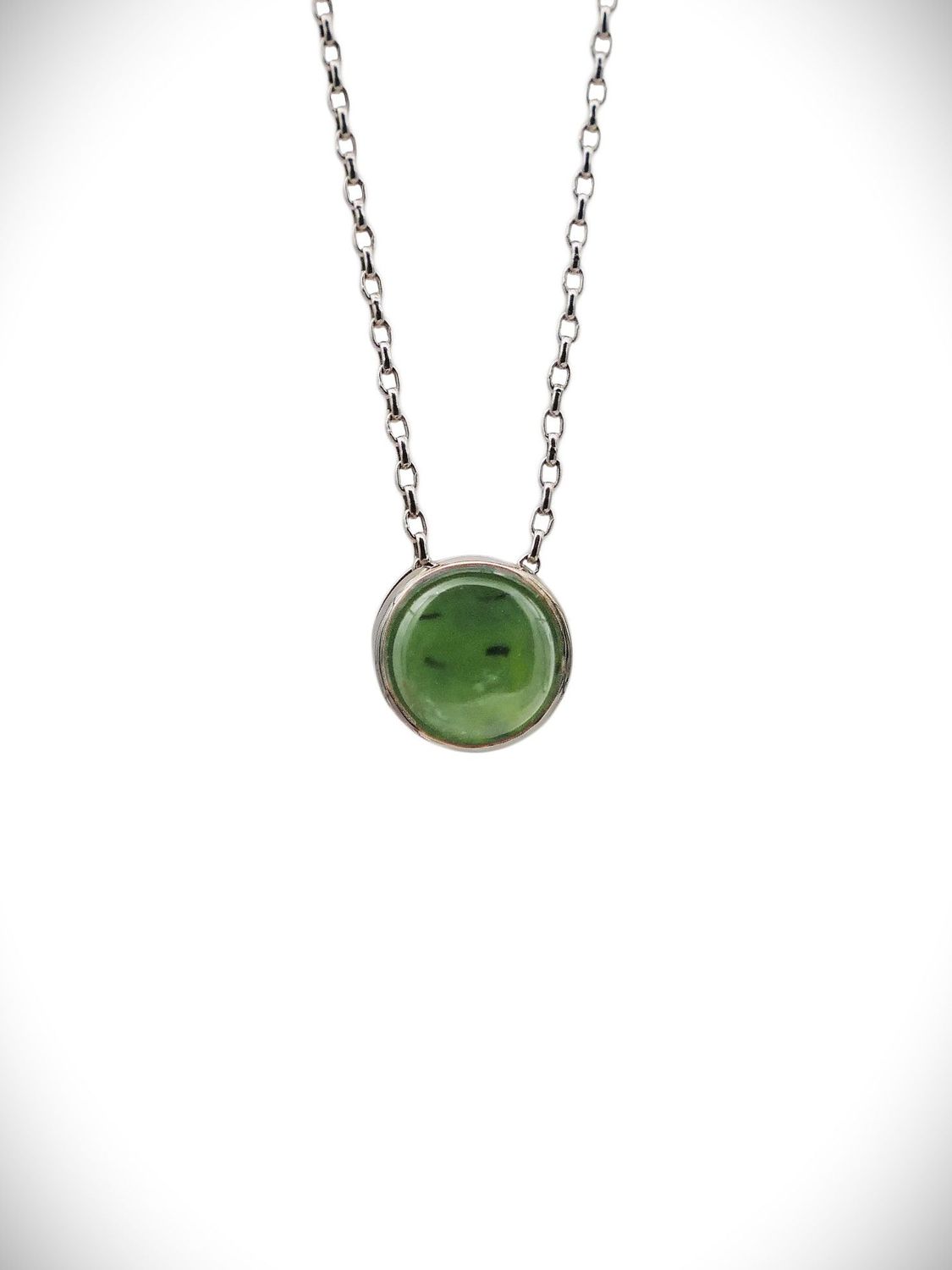 Moko Pounamu Gilt Slider Genuine NZ Kawakawa & Sterling Silver Pendant - Piopio