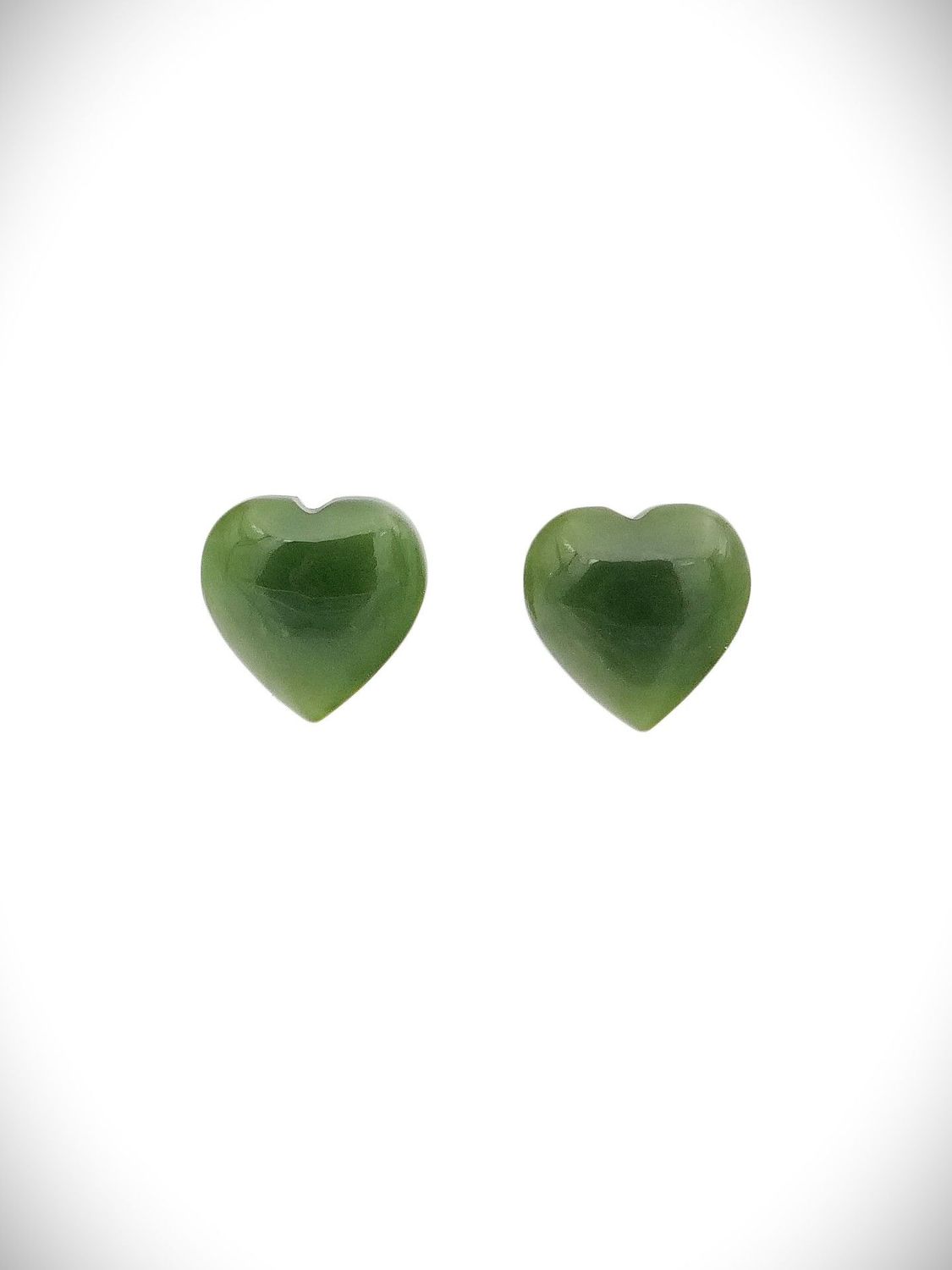 Moko Pounamu Heart Stud Earrings Genuine NZ Greenstone