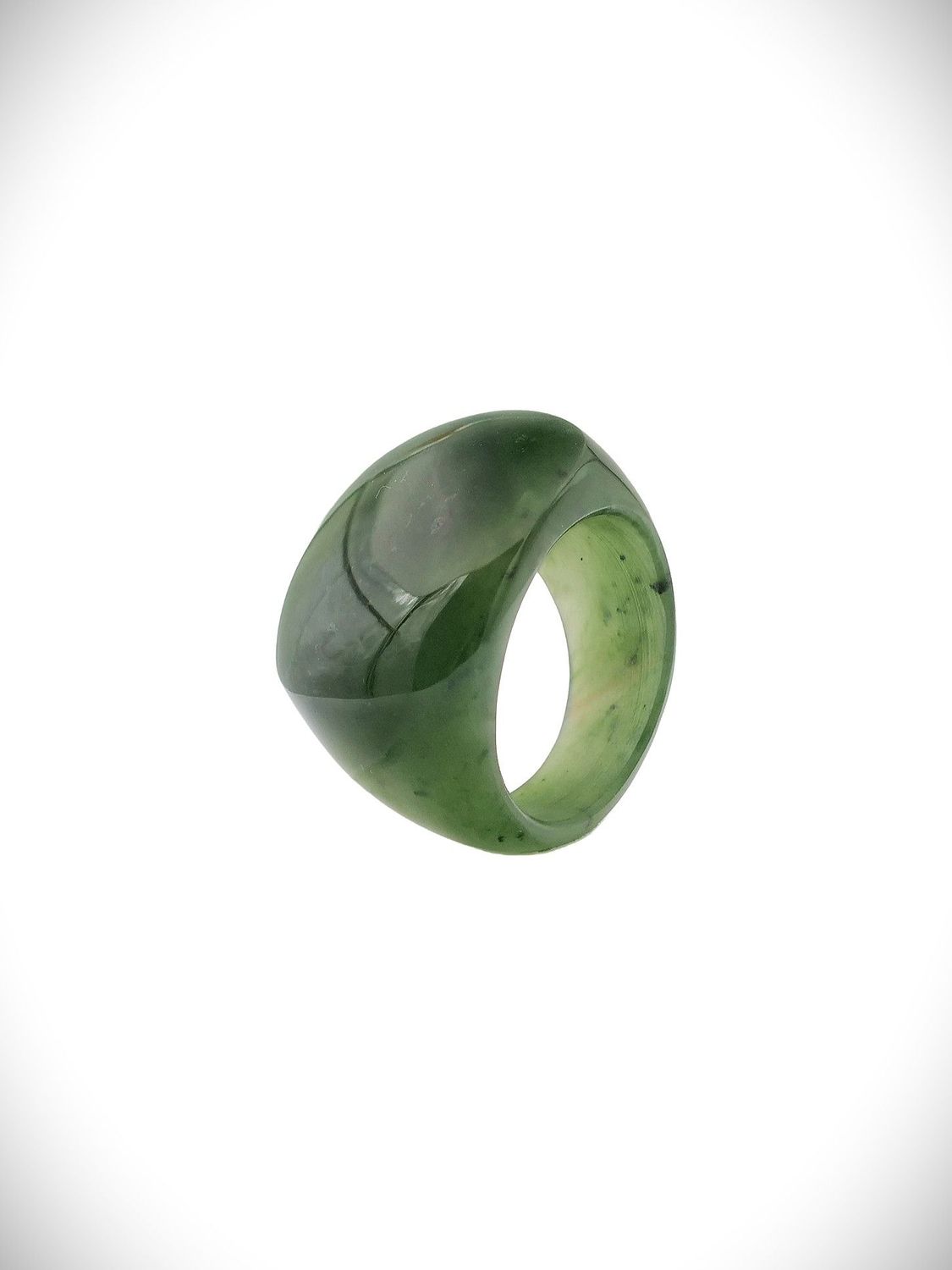 Moko Pounamu Ring Genuine NZ Kawakawa Greenstone - Waimaru Moko Pounamu Ring Genuine NZ Kawakawa Greenstone - Waimaru