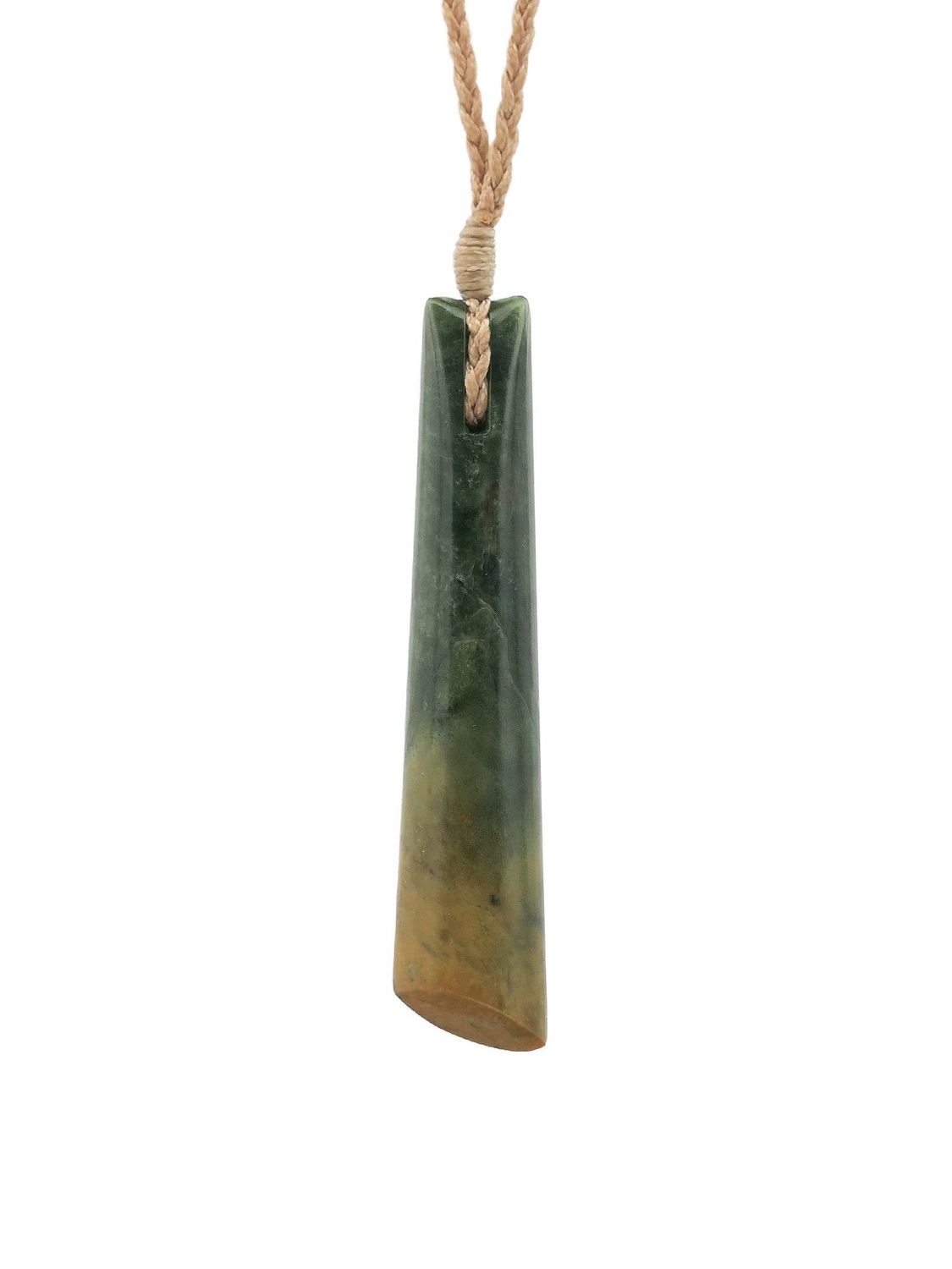 Moko Pounamu Toki NZ Genuine Kawakawa Flower Greenstone - Mokau