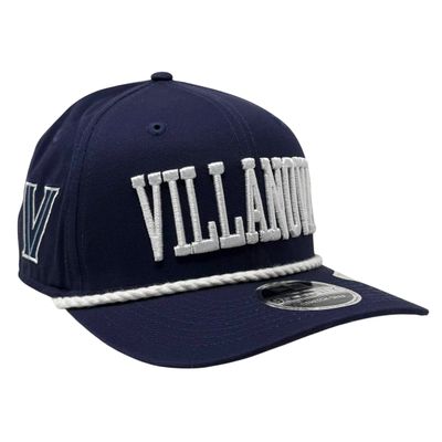 Villanova Wildcats Men's Navy Wordmark Rope New Era 9Seventy Stretch-Snap Hat