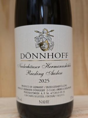 Dönnhoff - Niederhäuser Hermannshöhle Riesling Auslese 2025 Goldkapsel - fruchtsüß- Dönnhoff - Niederhäuser Hermannshöhle Riesling Auslese 2025 Goldkapsel - fruchtsüß-