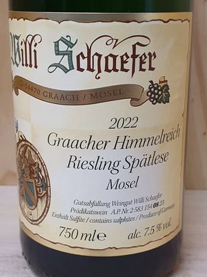 Willi Schaefer - Graacher Himmelreich Riesling Spätlese 2022 Willi Schaefer - Graacher Himmelreich Riesling Spätlese 2022