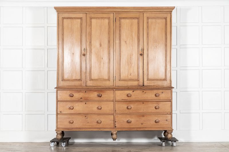 Large English 19thC Pine Housekeepers Cupboard Large English 19thC Pine Housekeepers Cupboard