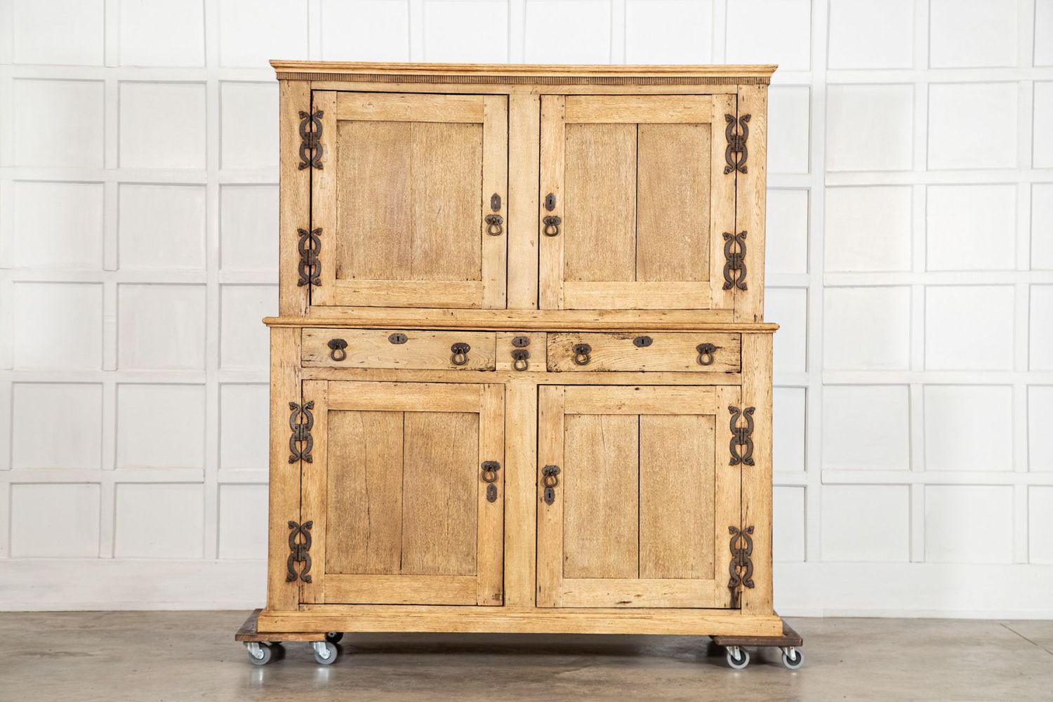 Large 19thC English Bleached Oak Dresser Large 19thC English Bleached Oak Dresser